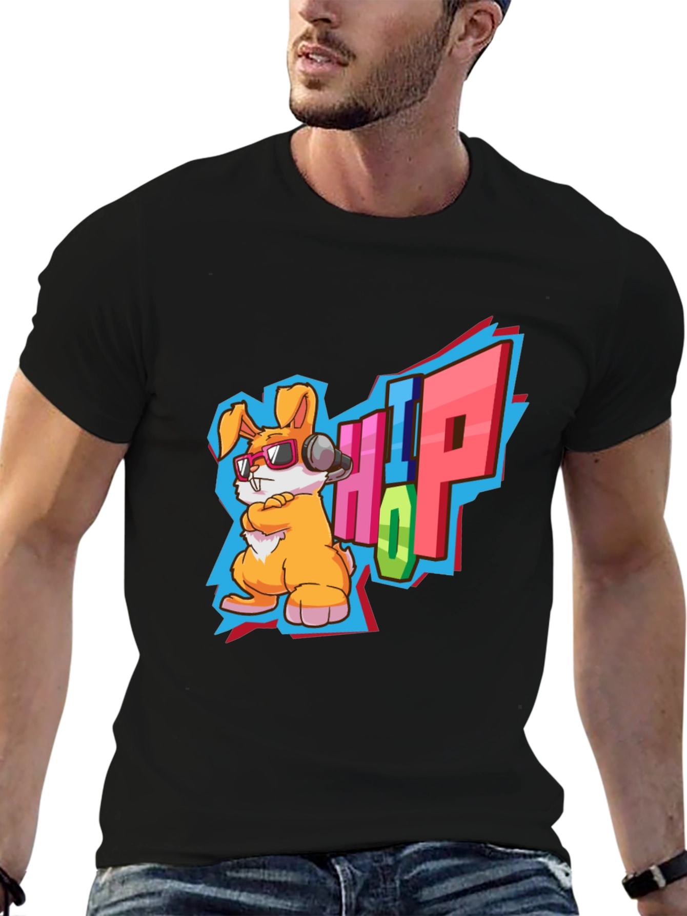 Hip Hop Rabbit Graphic T-Shirt