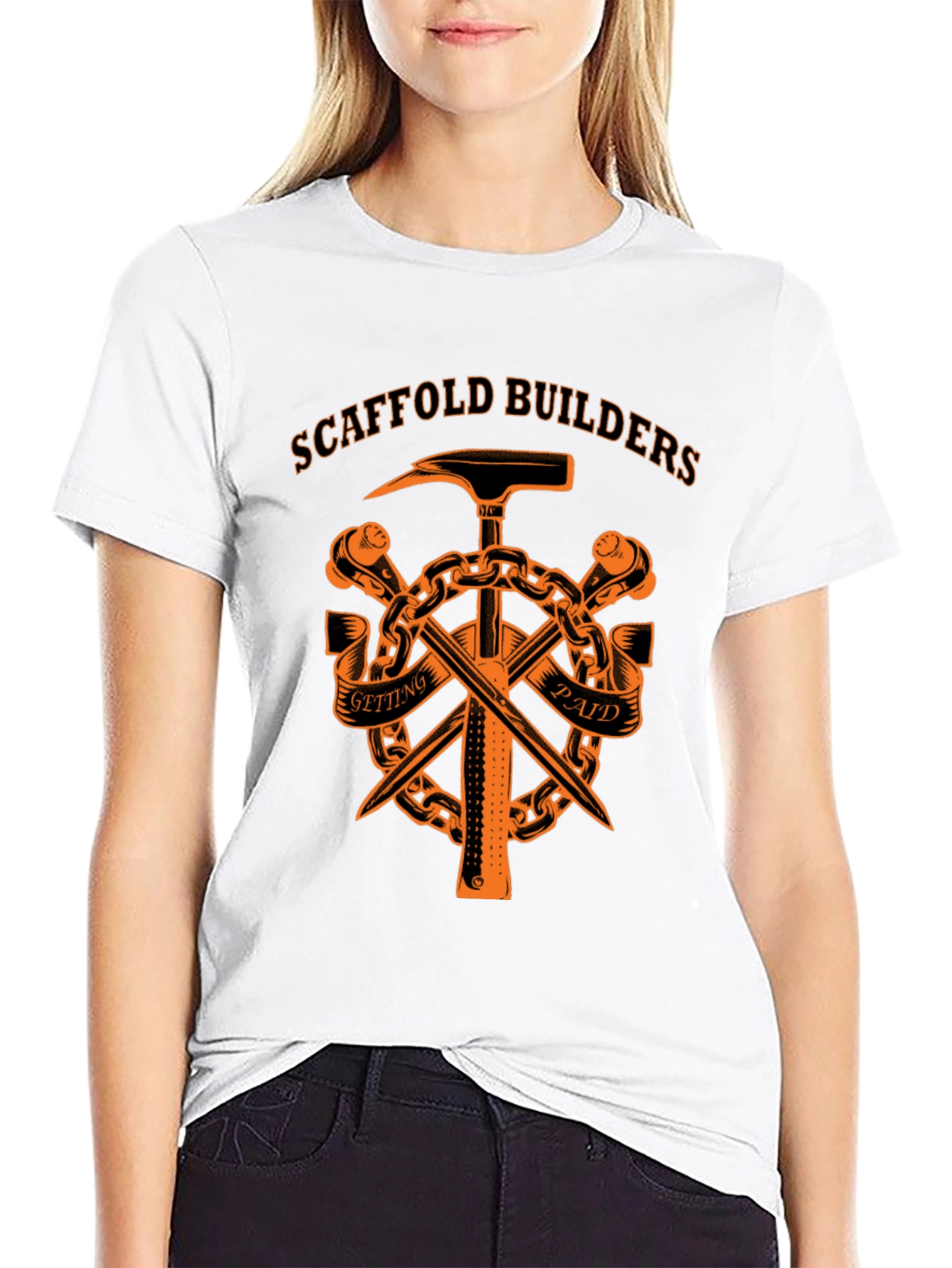 Scaffold Builders T-Shirt - Orange Graphic Tee