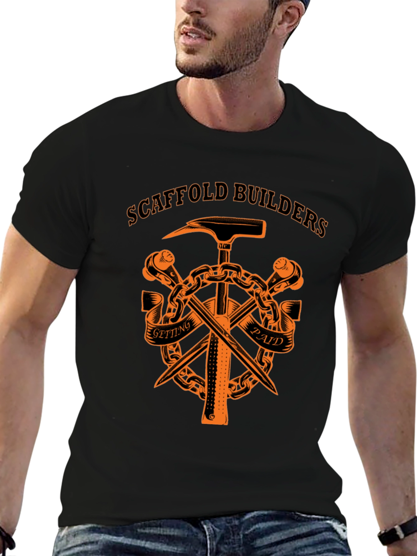 Scaffold Builders T-Shirt - Orange Graphic Tee