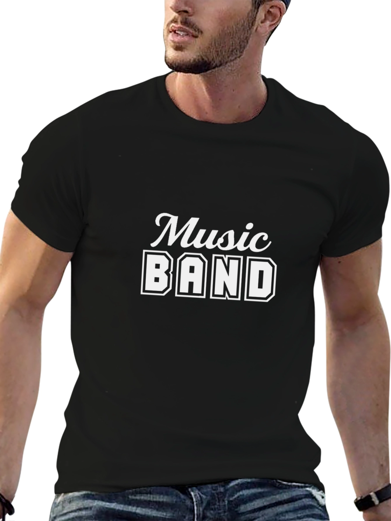 Music Band Graphic Black T-Shirt