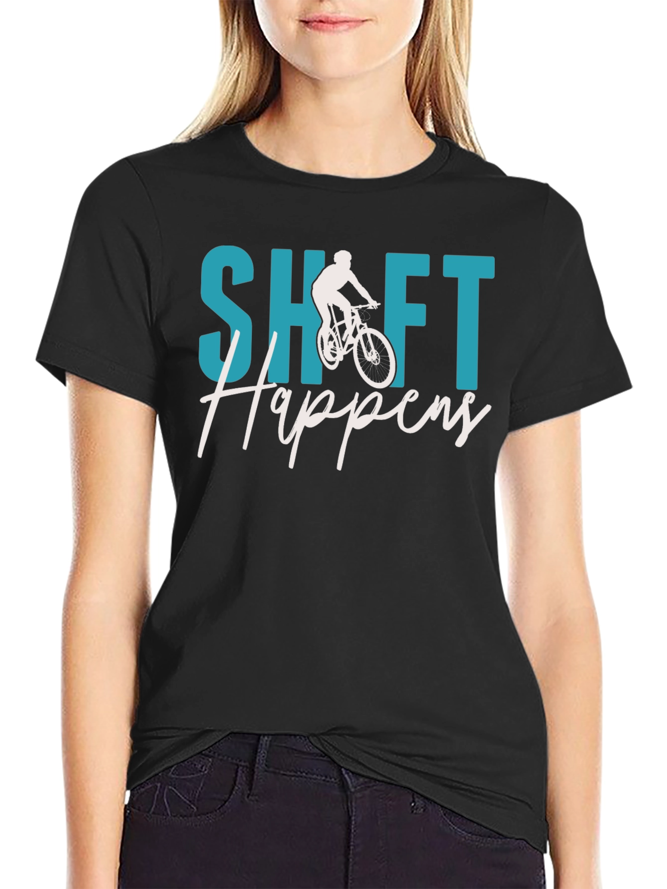 Shift Happens Biker T-Shirt
