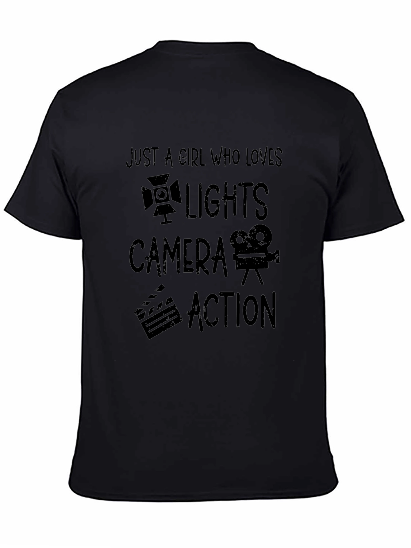 Just A Girl Who Loves Lights Camera Action T-Shirt