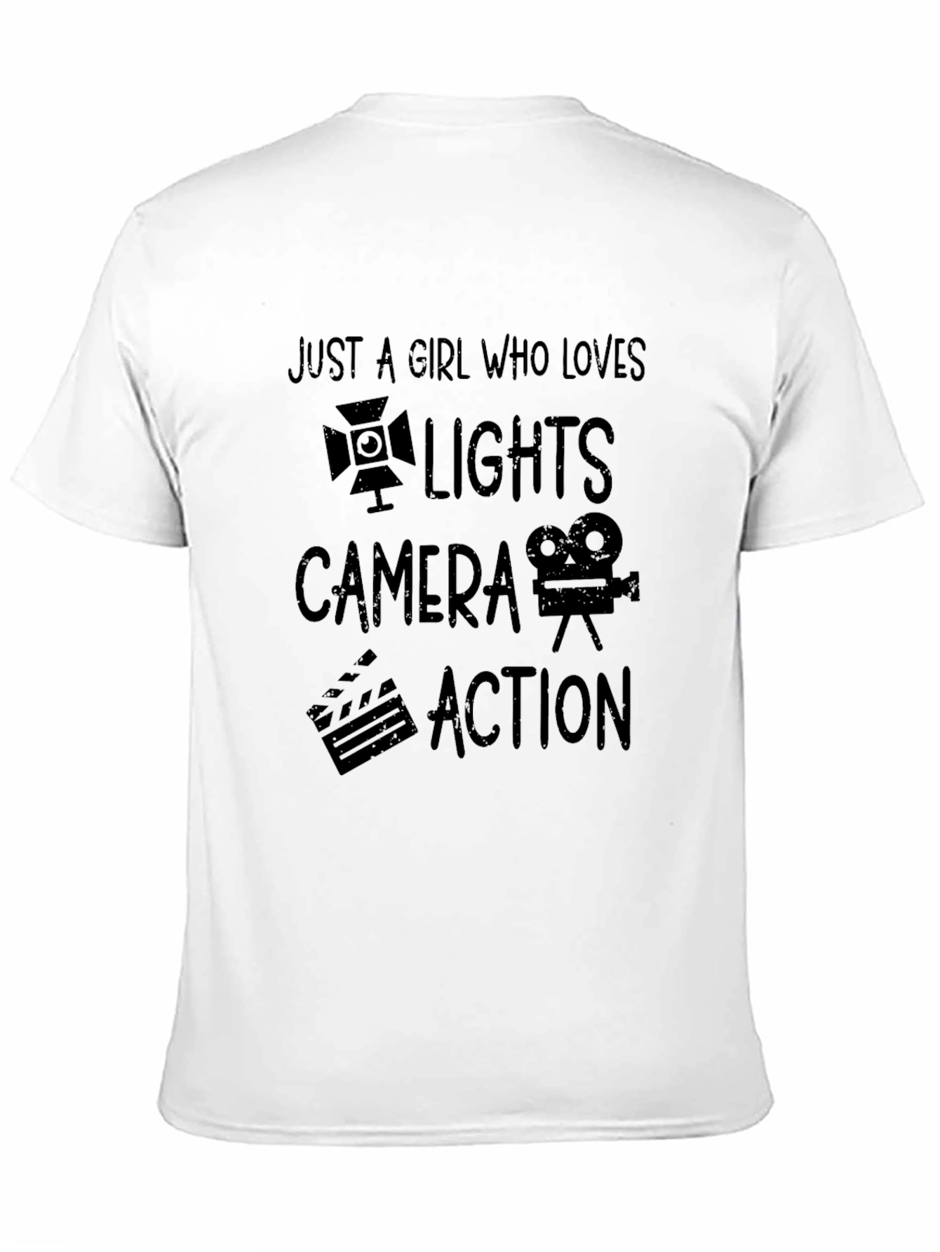 Just A Girl Who Loves Lights Camera Action T-Shirt