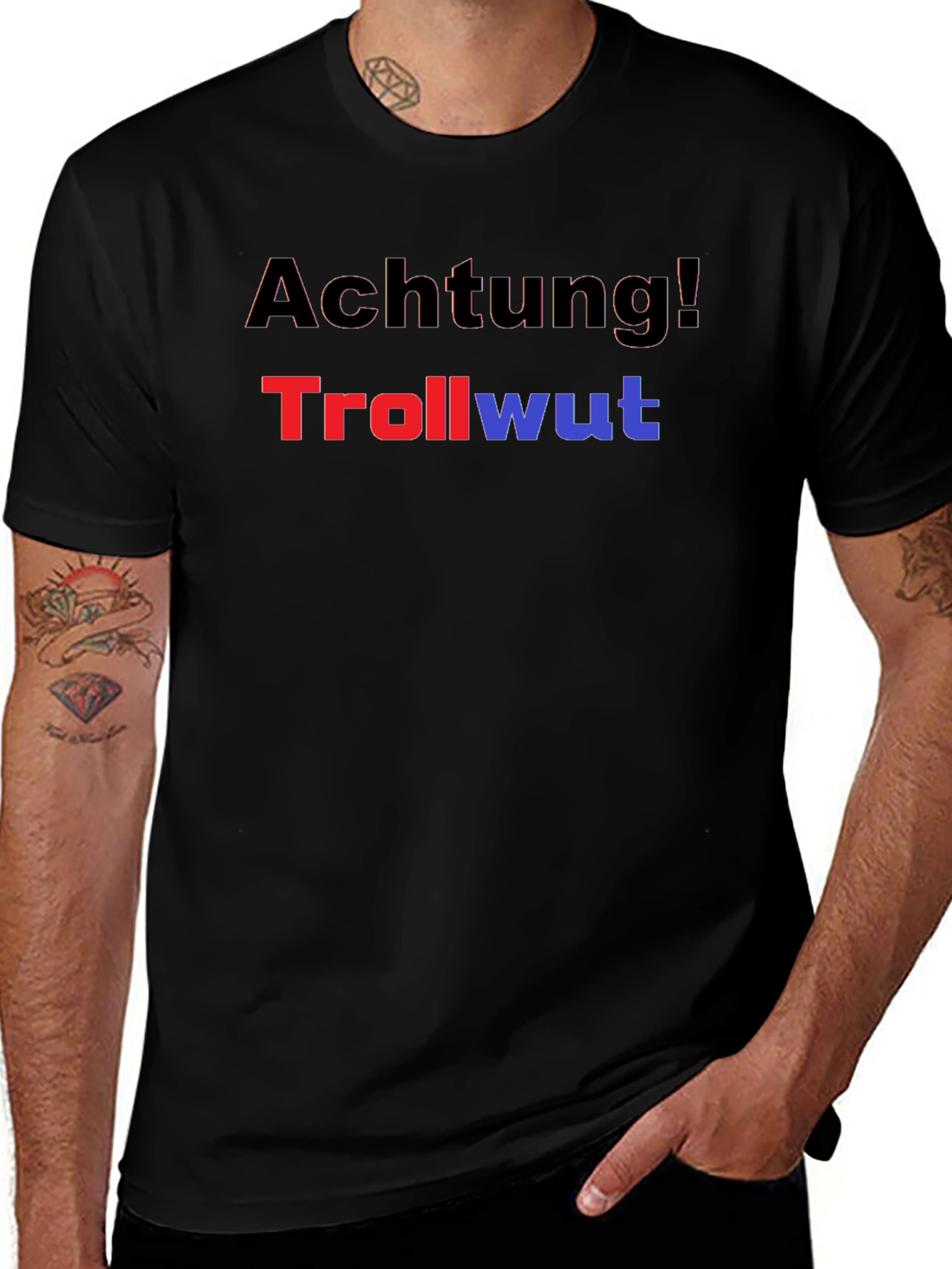 Achtung! Trollwut Graphic Tee - Black