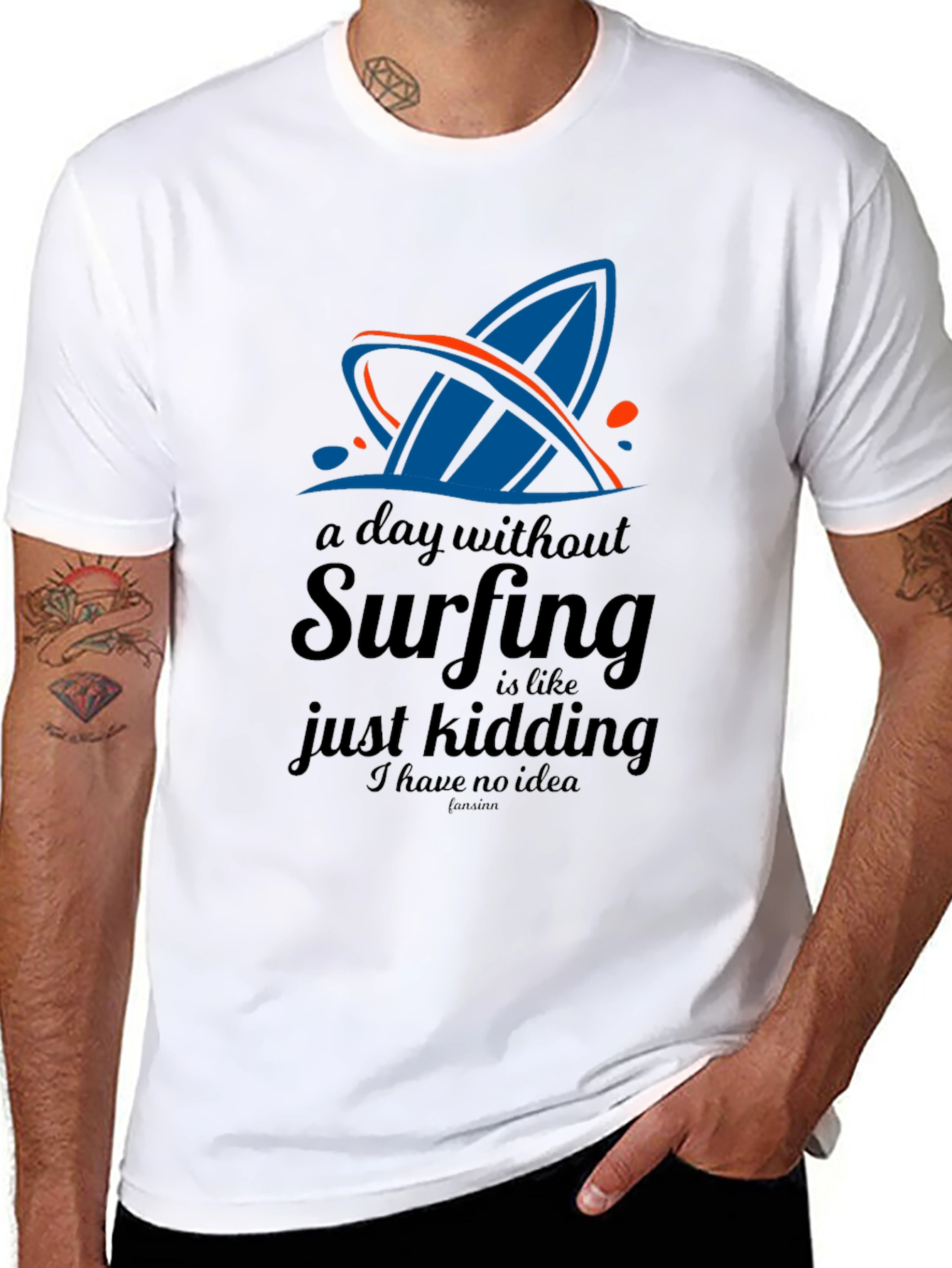 Surfing T-Shirt: A Day Without Surfing Black Tee