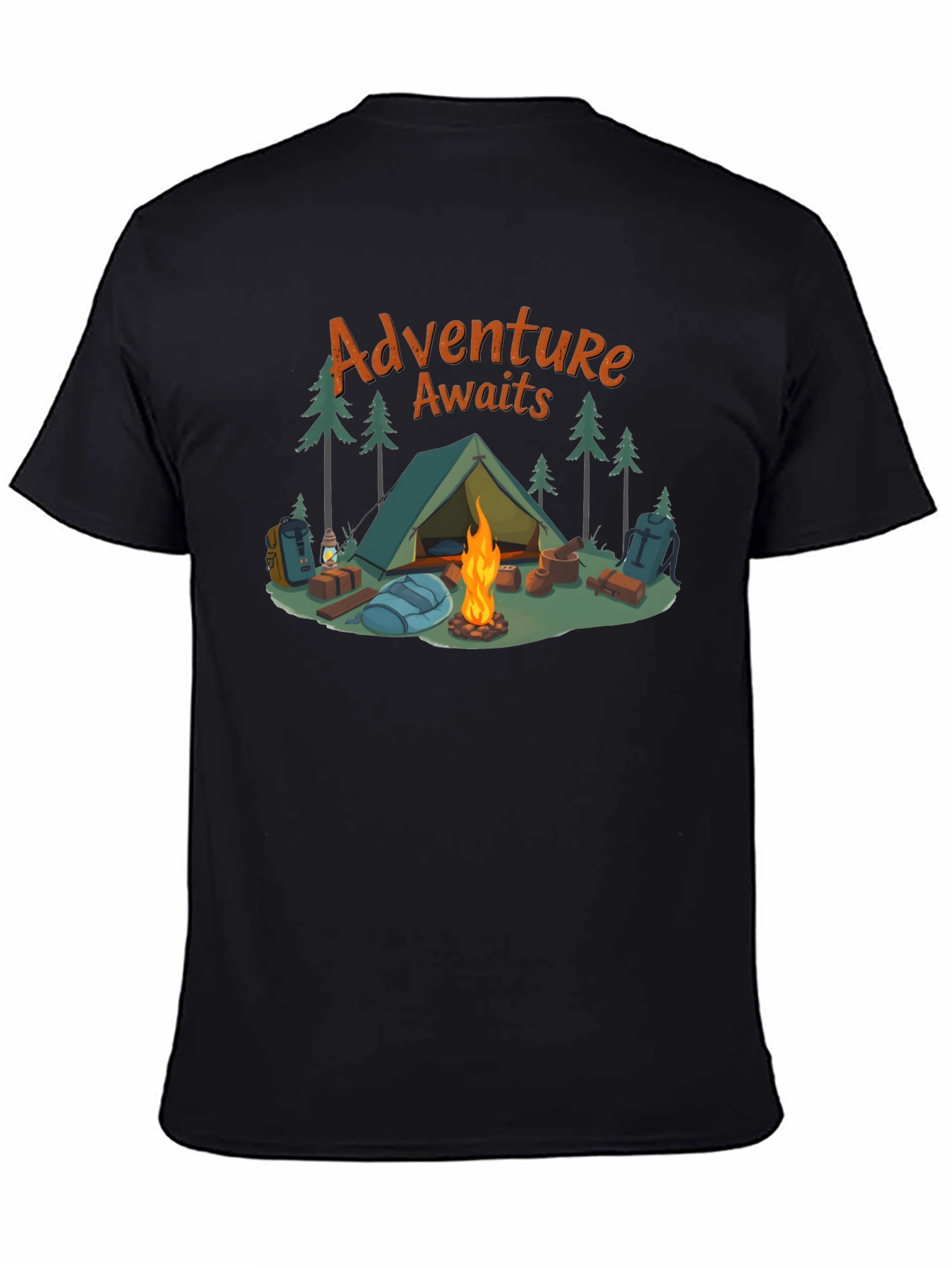 Adventure Awaits Graphic Tee - Camping Design