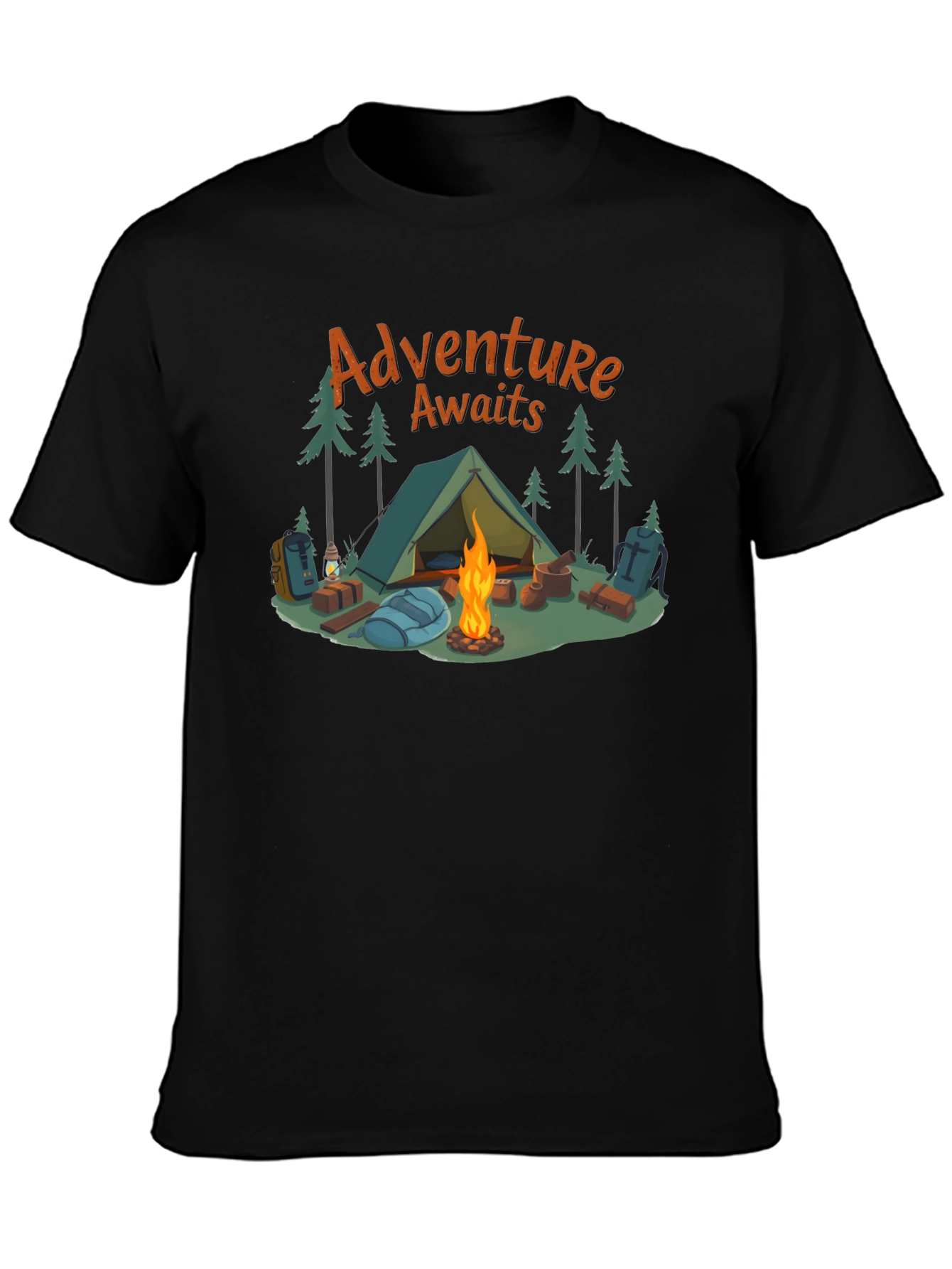 Adventure Awaits Graphic Tee - Camping Design