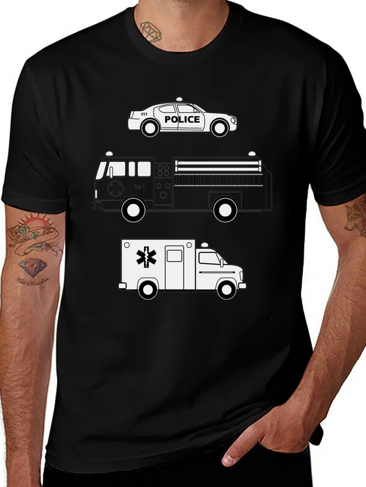 Emergency Vehicle T-Shirt: Police Fire Ambulance