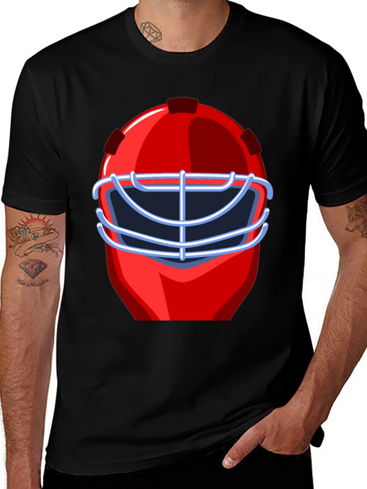 Red Hockey Mask Graphic T-Shirt
