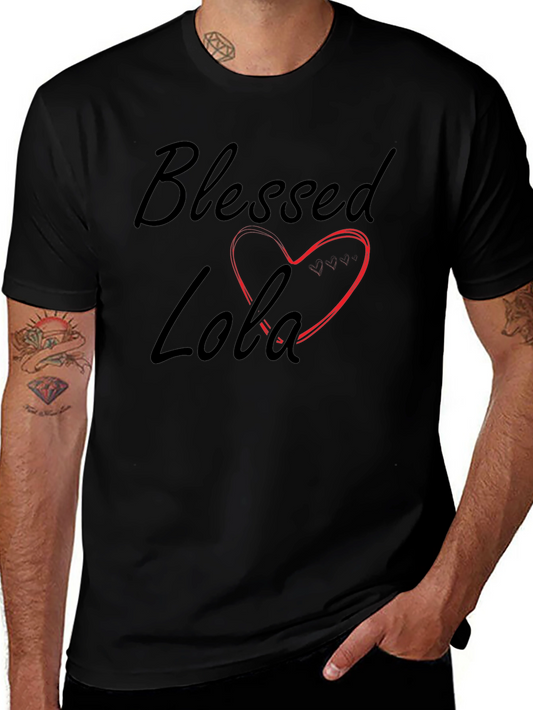 Blessed Lola Heart Graphic T-Shirt