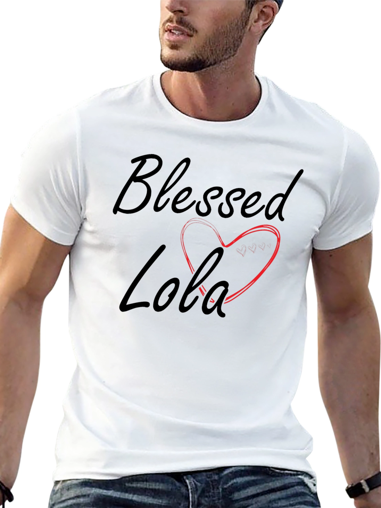 Blessed Lola Heart Graphic T-Shirt