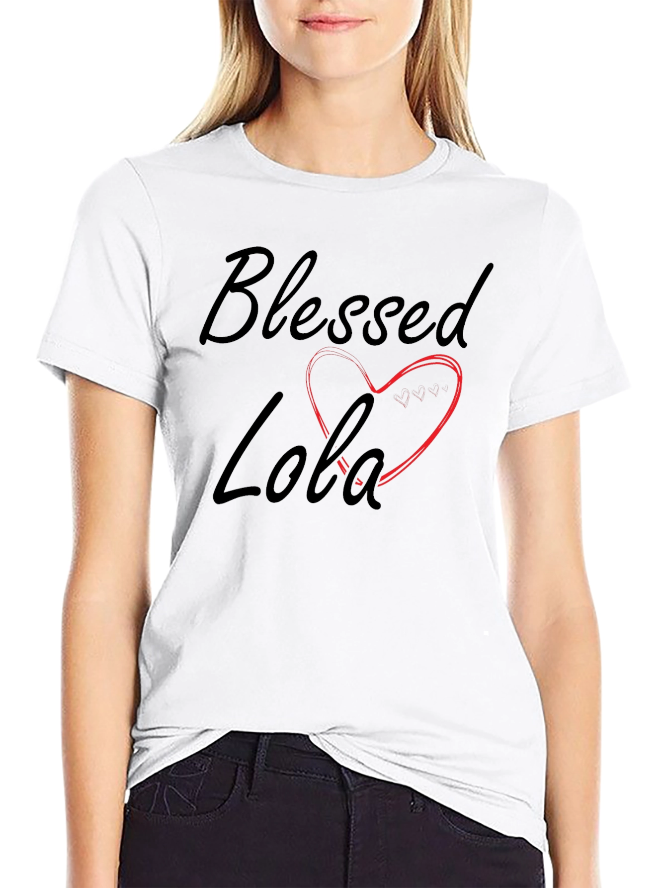 Blessed Lola Heart Graphic T-Shirt