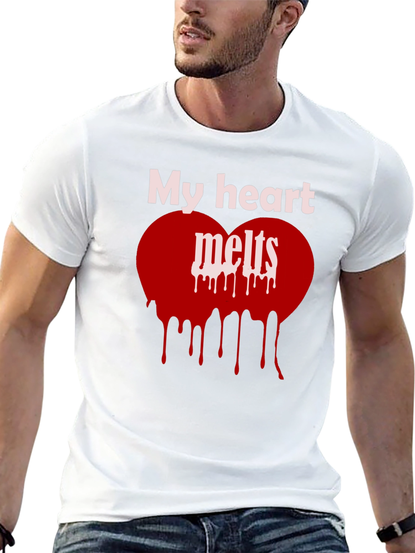 My Heart Melts Graphic Tee - Black Casual T-Shirt