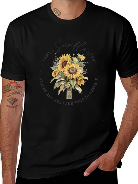Sunflower Graphic Black T-Shirt