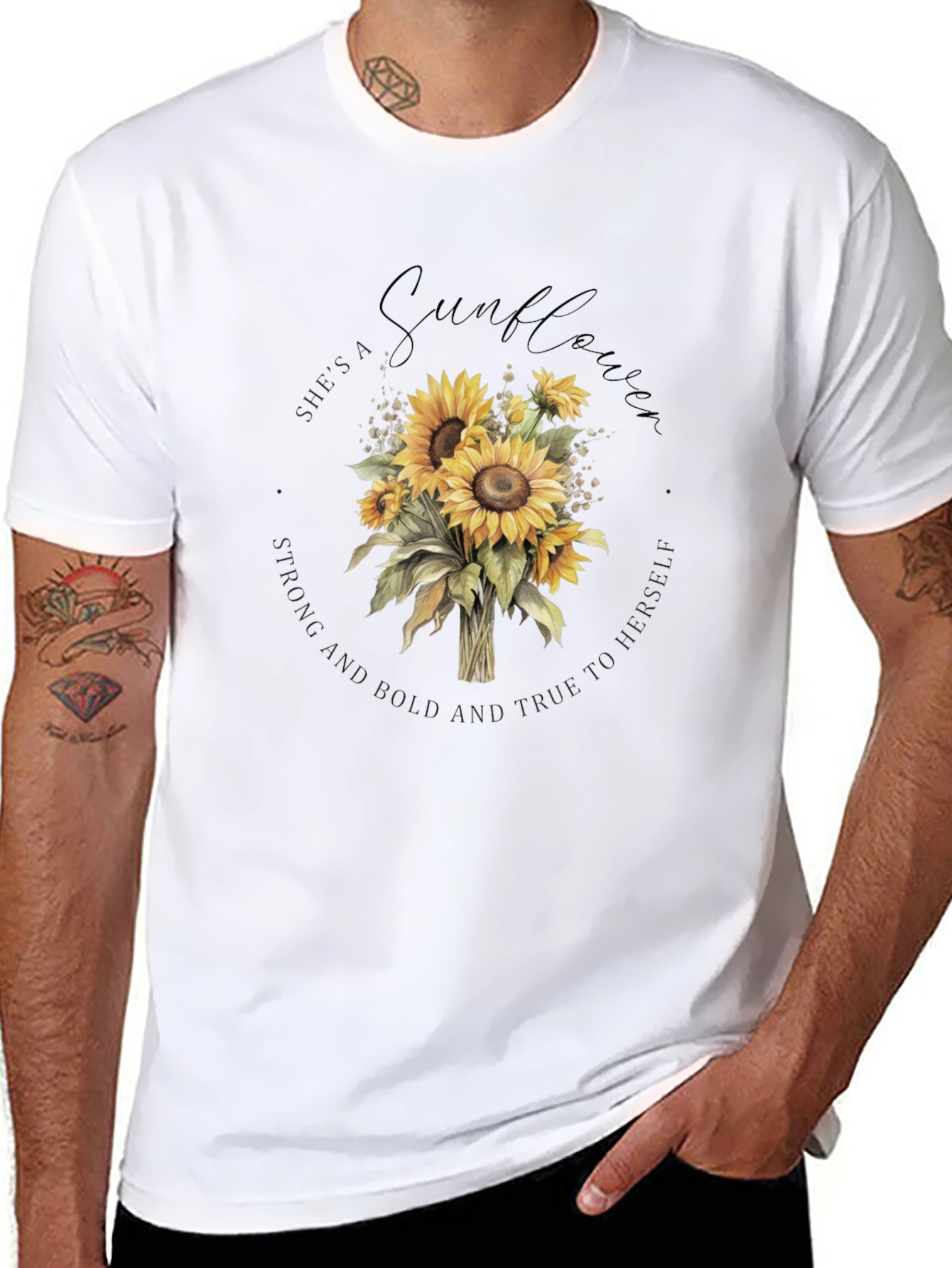Sunflower Graphic Black T-Shirt