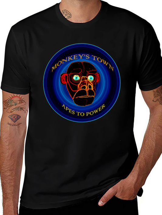 Monkeys Town Apes to Power Graphic T-Shirt