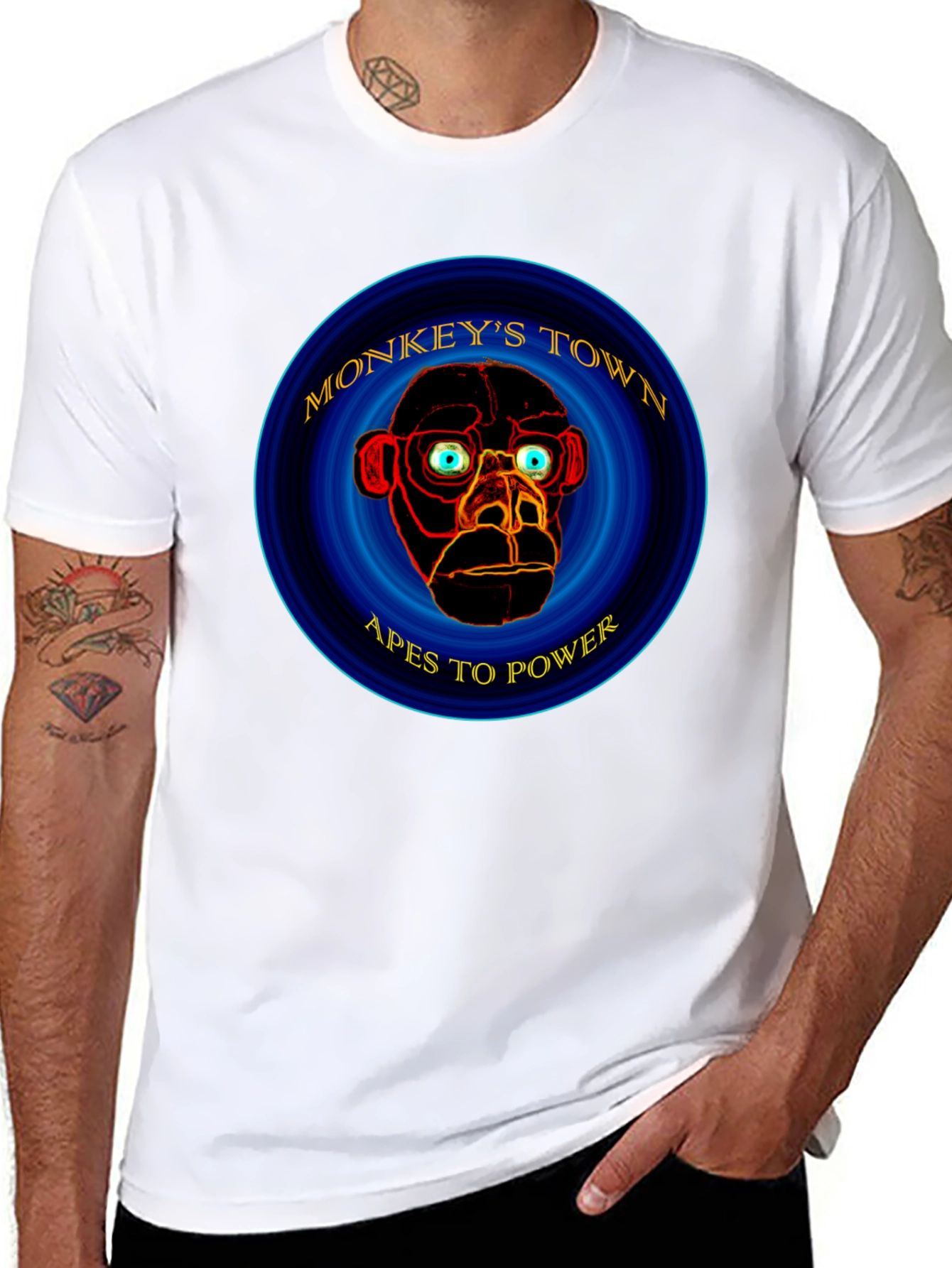 Monkeys Town Apes to Power Graphic T-Shirt