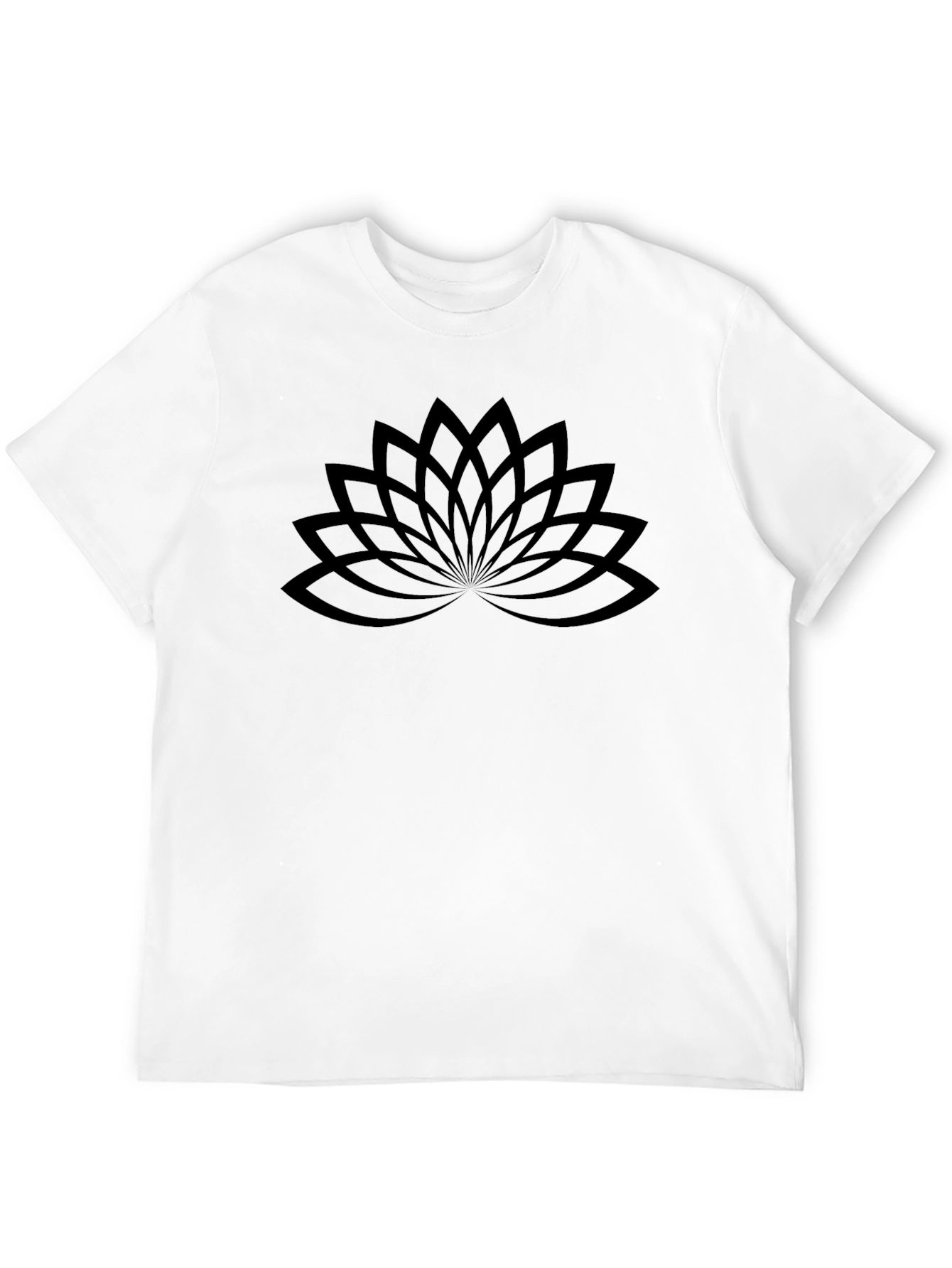 Lotus Flower Graphic Tee - Black Cotton Comfort
