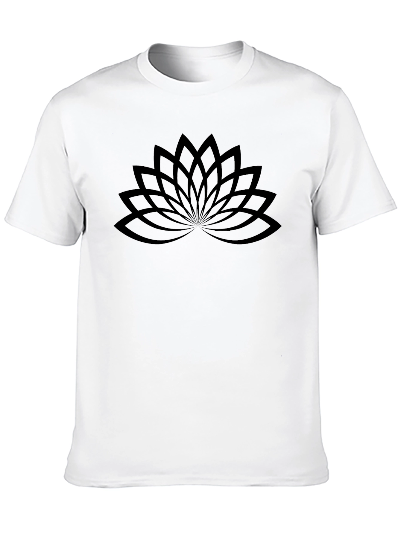 Lotus Flower Graphic Tee - Black Cotton Comfort