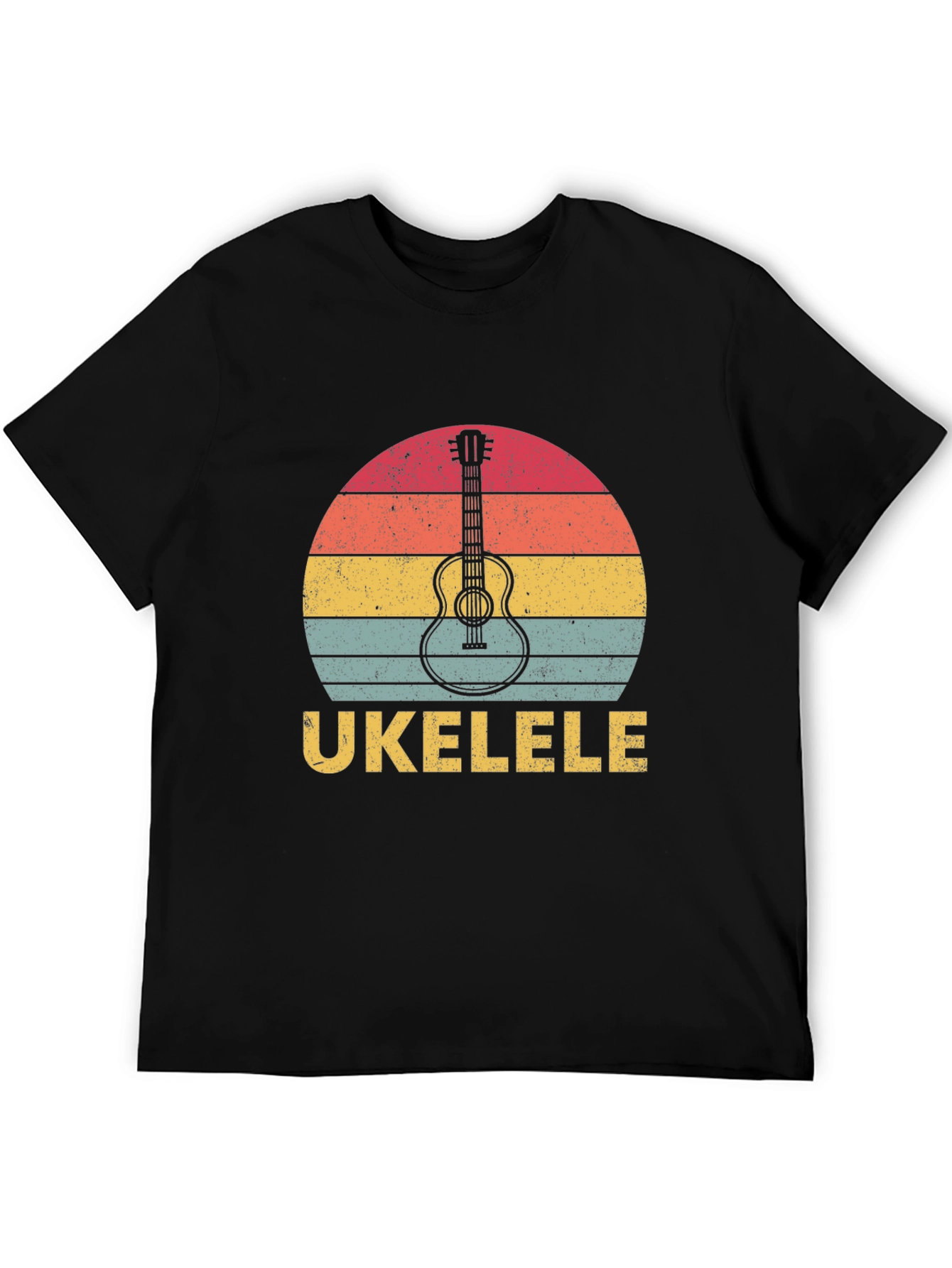 Retro Ukulele Sunset Graphic T-Shirt