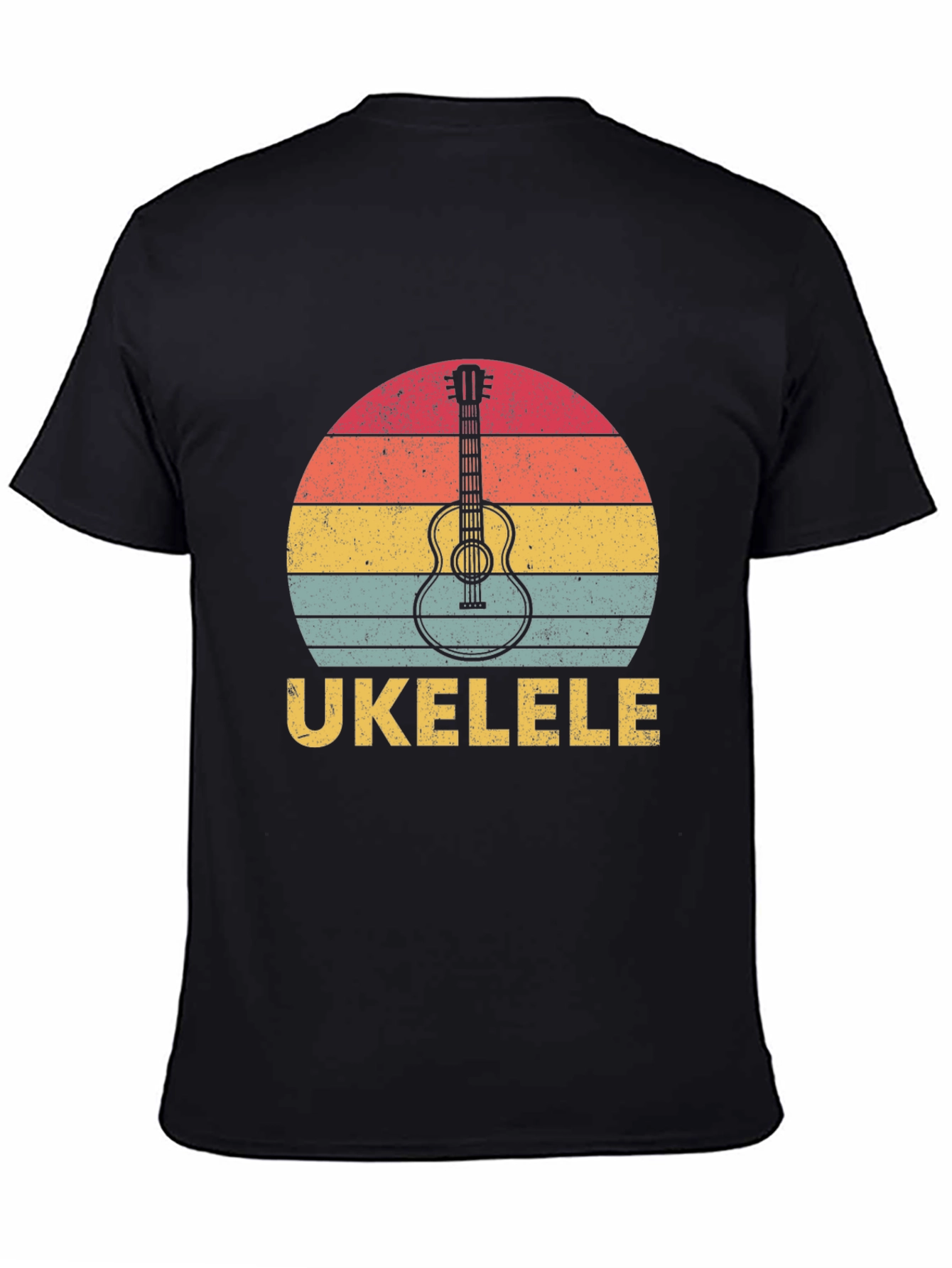 Retro Ukulele Sunset Graphic T-Shirt