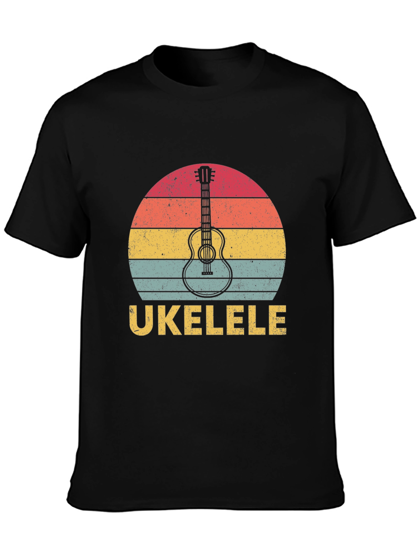 Retro Ukulele Sunset Graphic T-Shirt