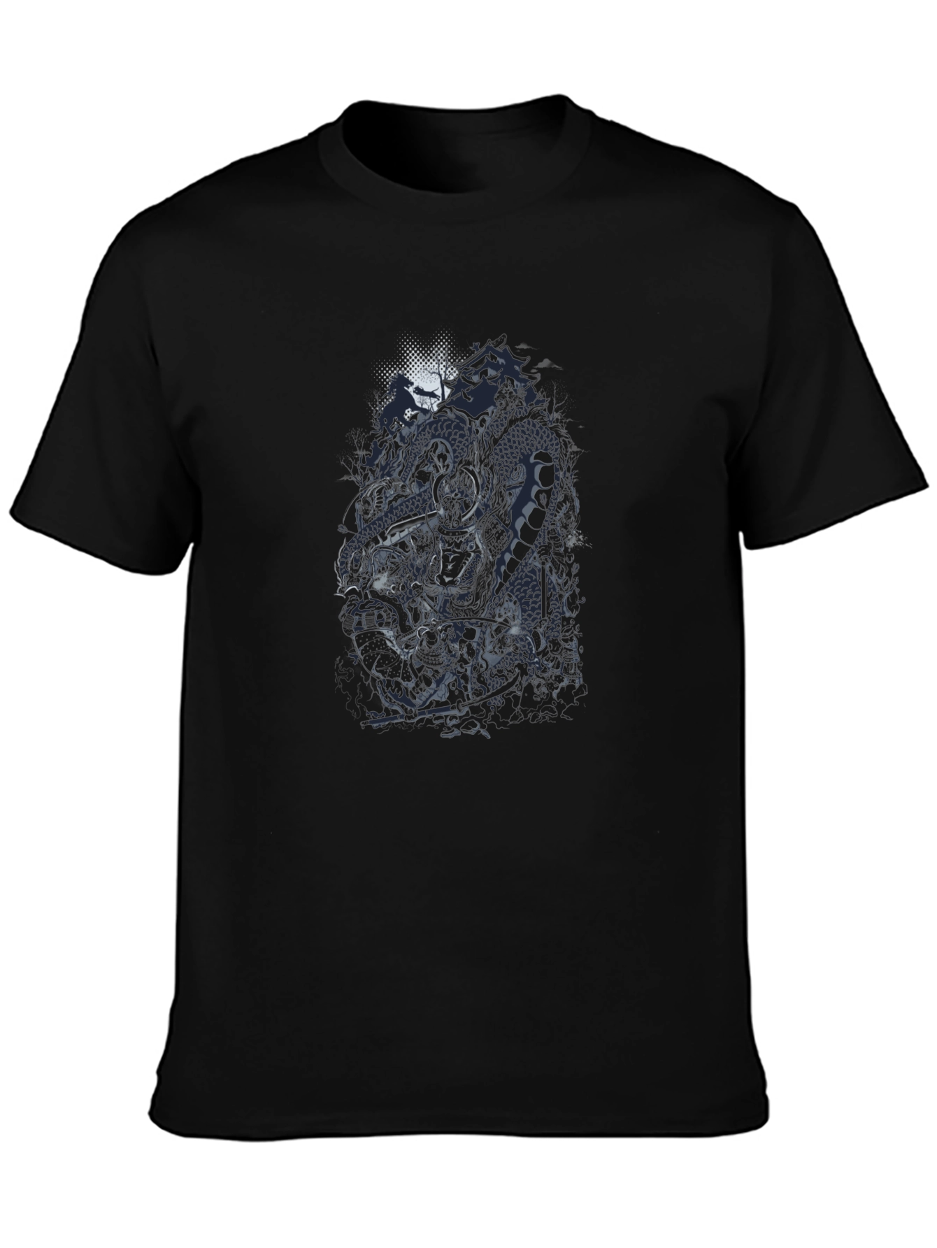 Skull Dragon Graphic Tee - Black