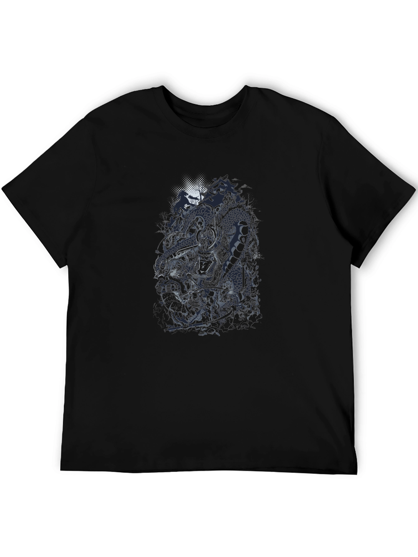Skull Dragon Graphic Tee - Black