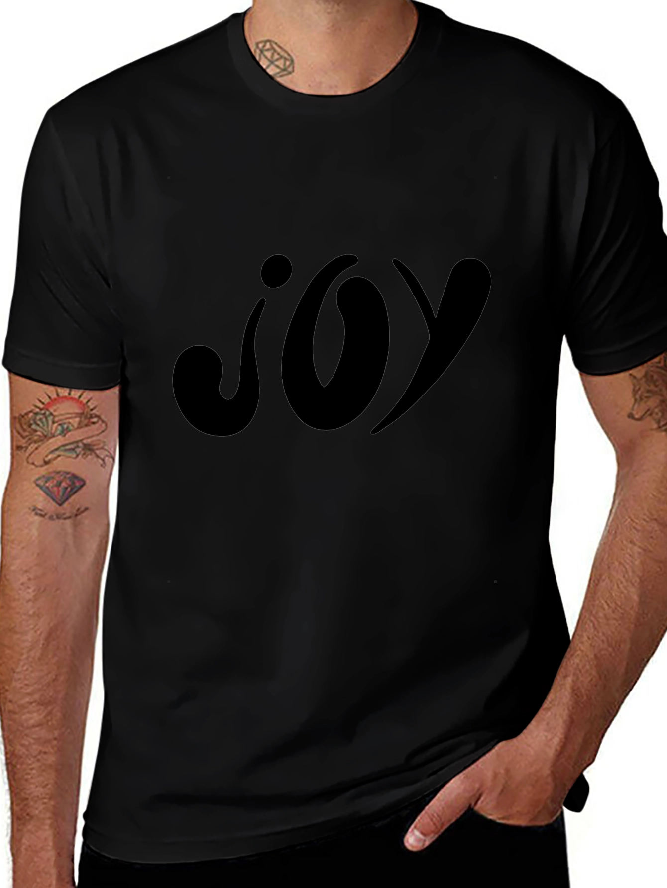 Joy Graphic Black T-Shirt - Casual Wear