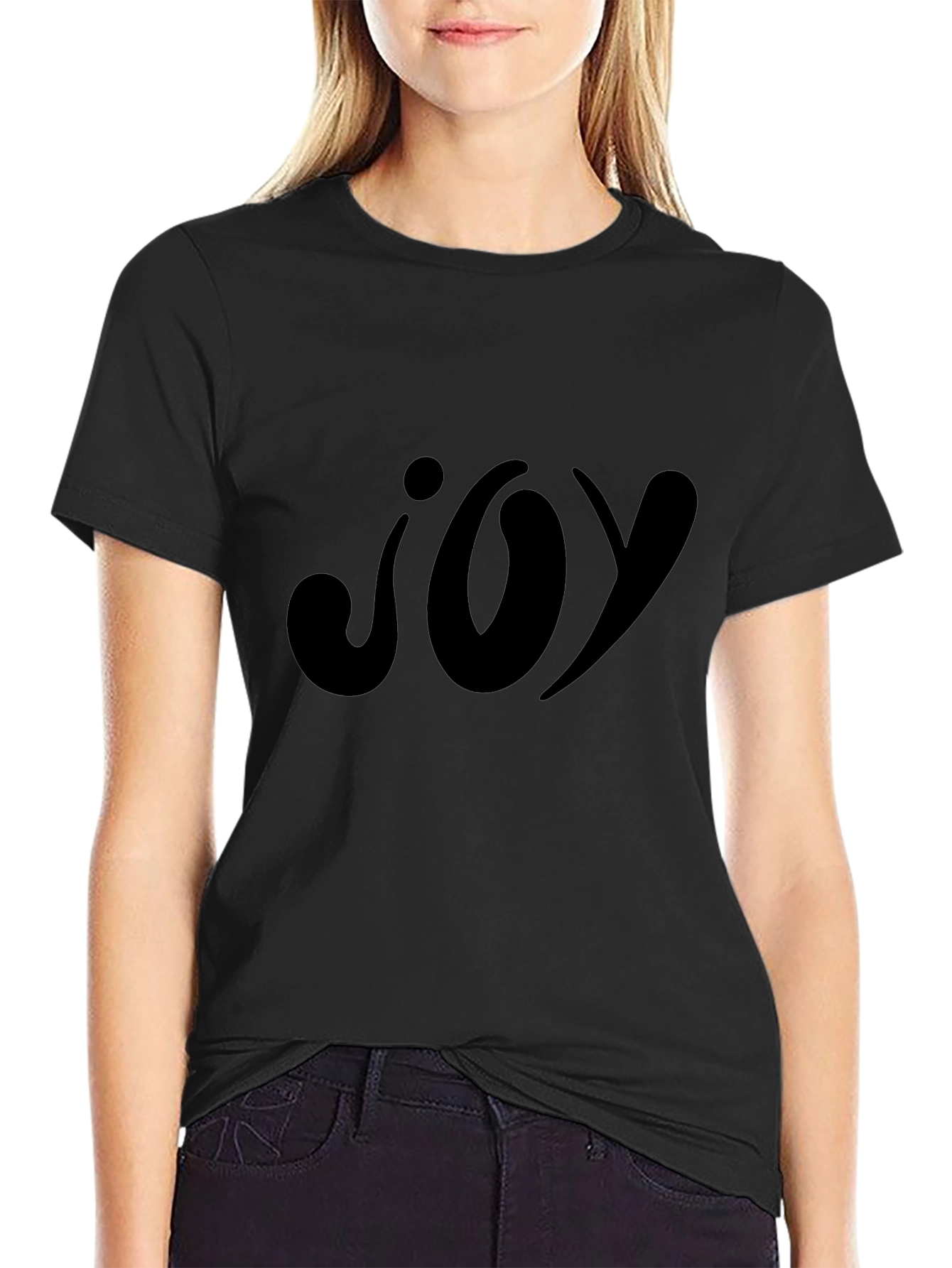 Joy Graphic Black T-Shirt - Casual Wear