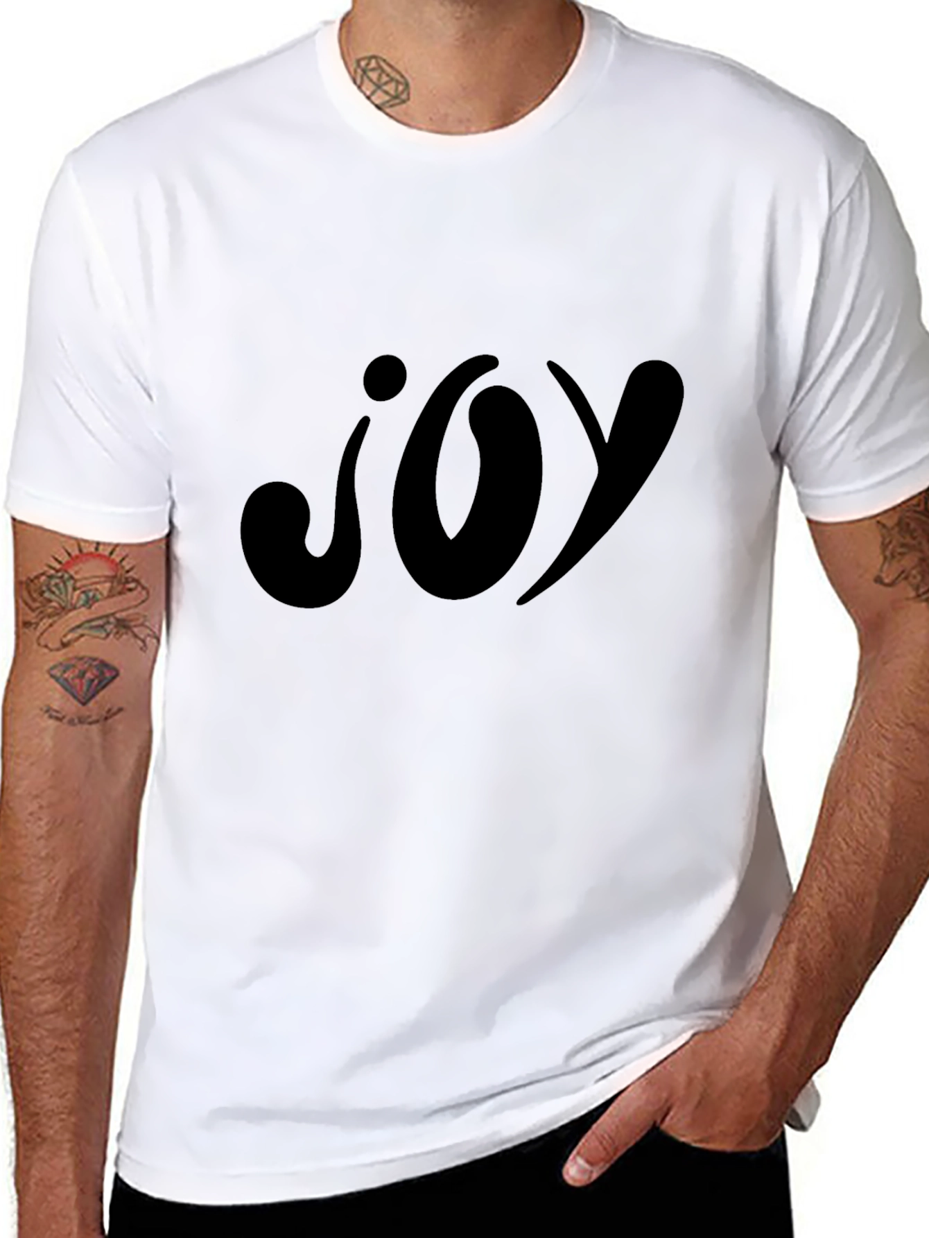 Joy Graphic Black T-Shirt - Casual Wear