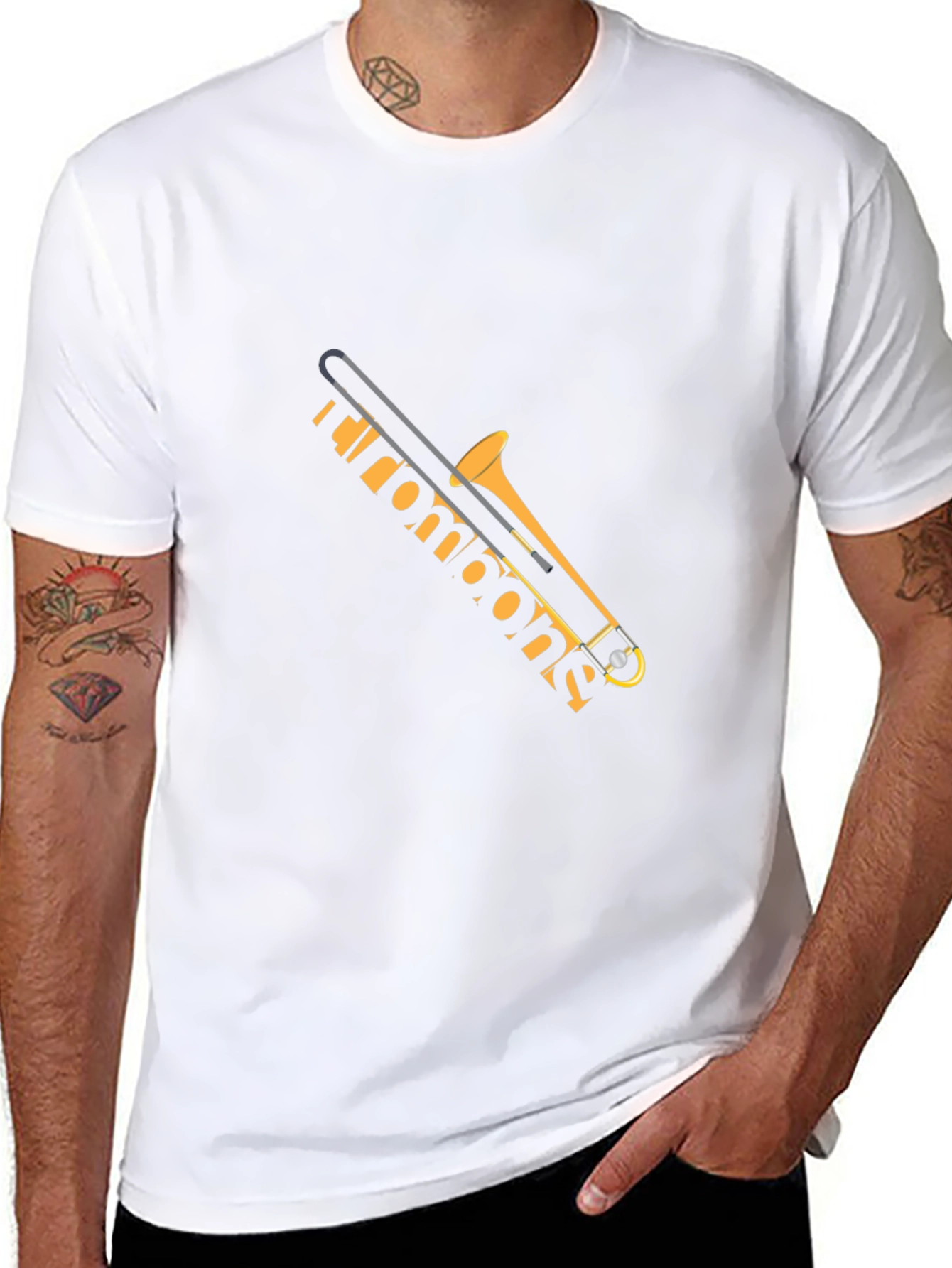 Trombone Graphic Tee - Music Lover Shirt