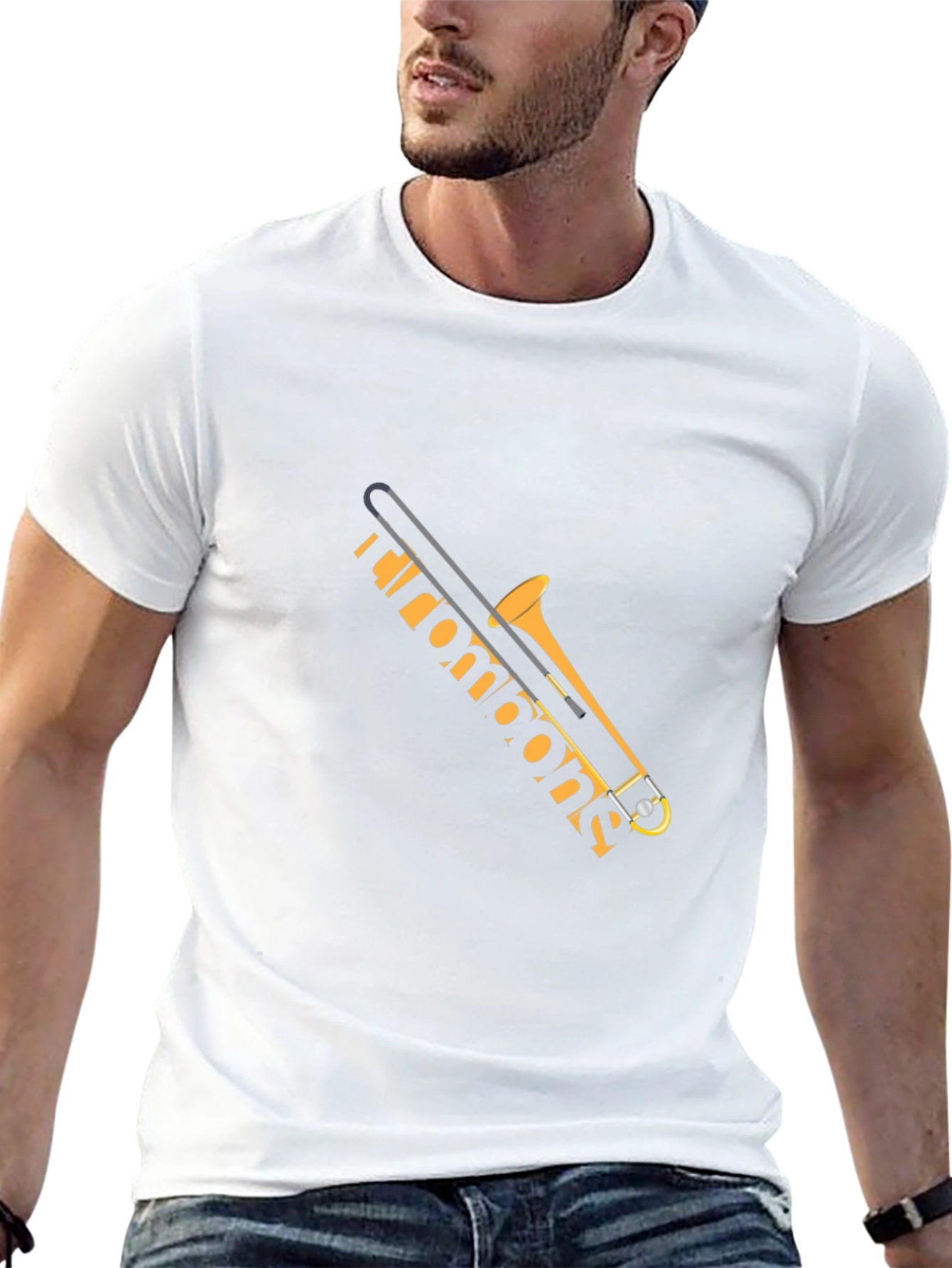 Trombone Graphic Tee - Music Lover Shirt