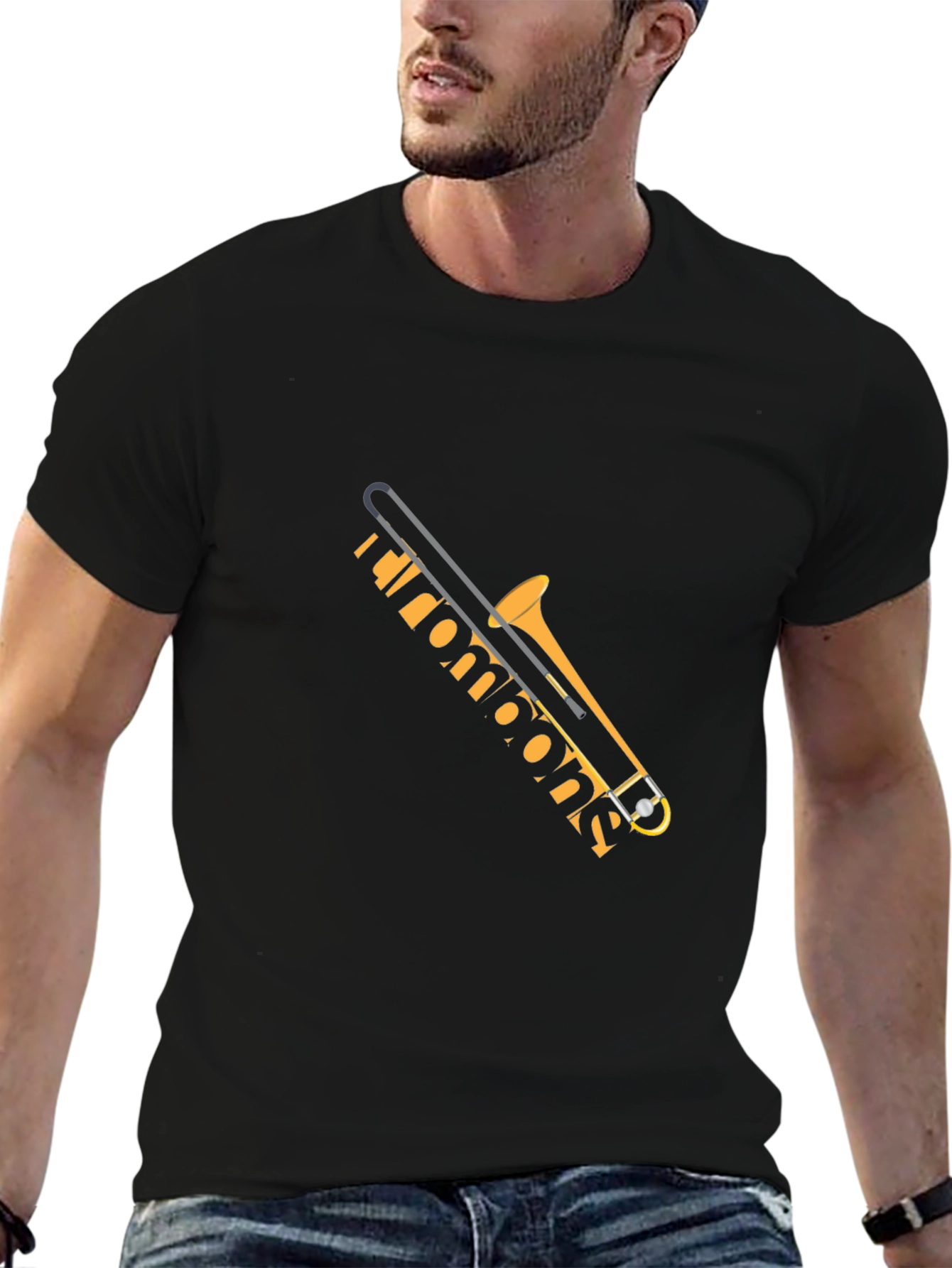 Trombone Graphic Tee - Music Lover Shirt