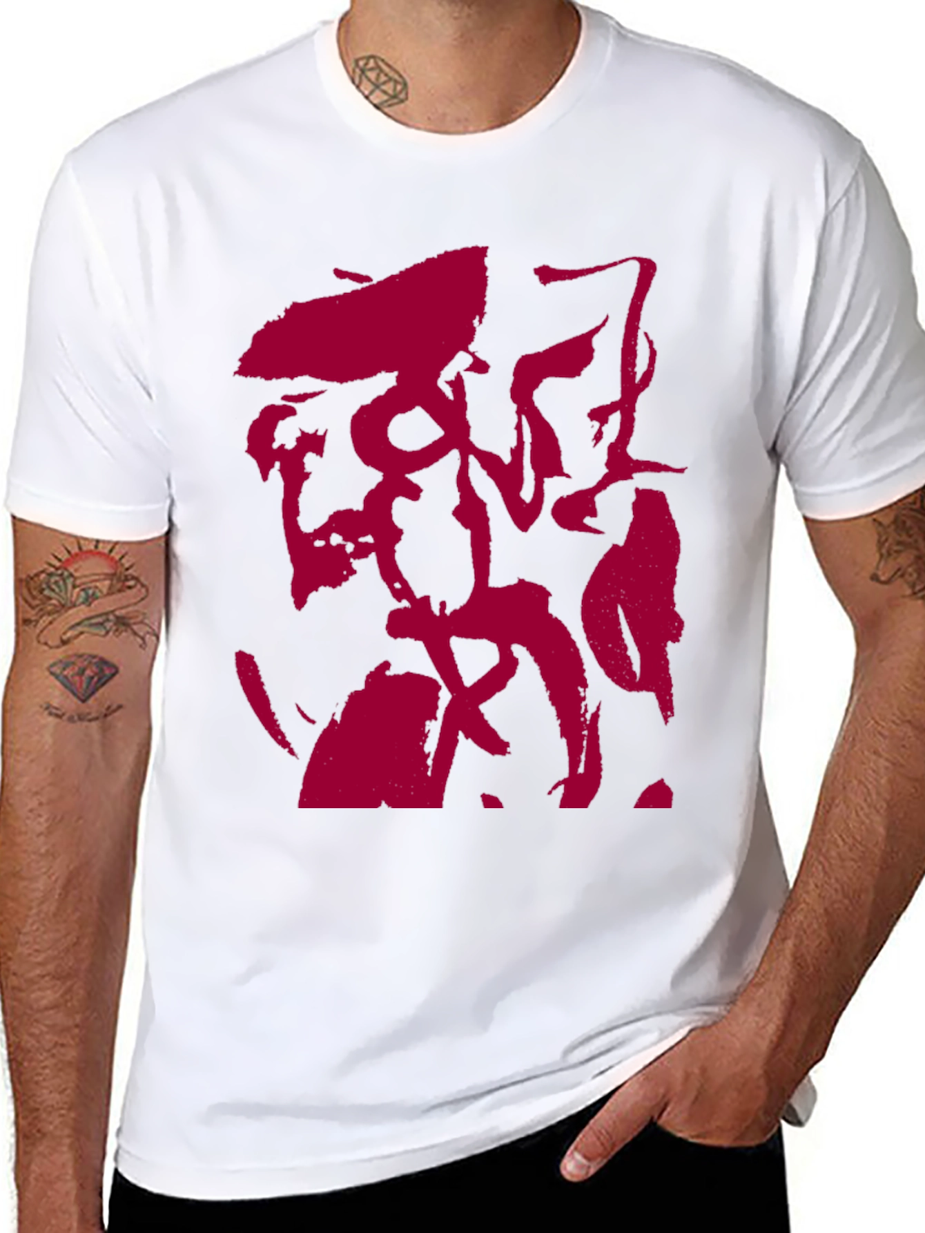 Abstract Graphic Print Mens Black T-Shirt