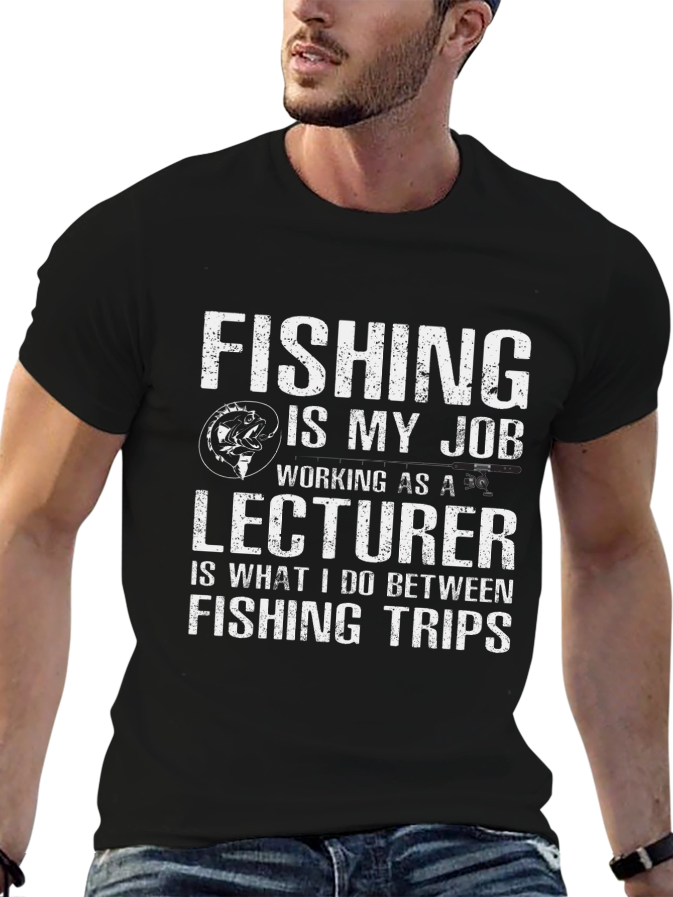 Fishing Lecturer T-Shirt: Job and Hobby Tee