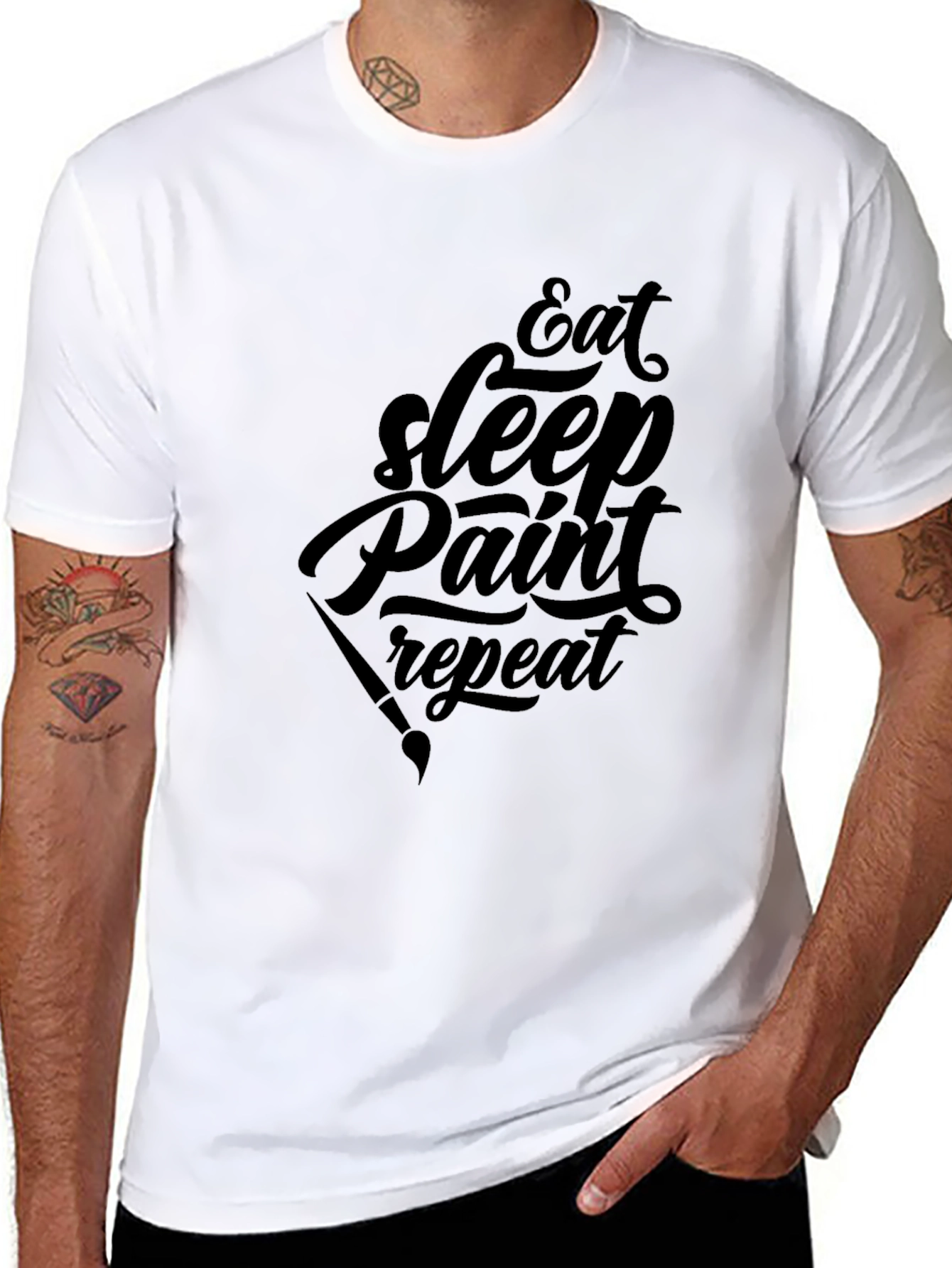 Eat Sleep Paint Repeat T-Shirt - Artist Graphic Tee