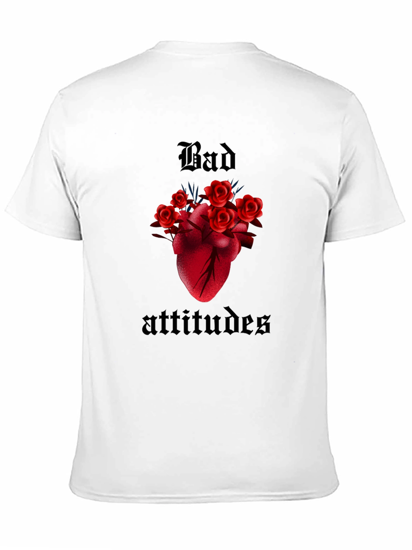 Bad Attitudes Heart and Roses Graphic Tee
