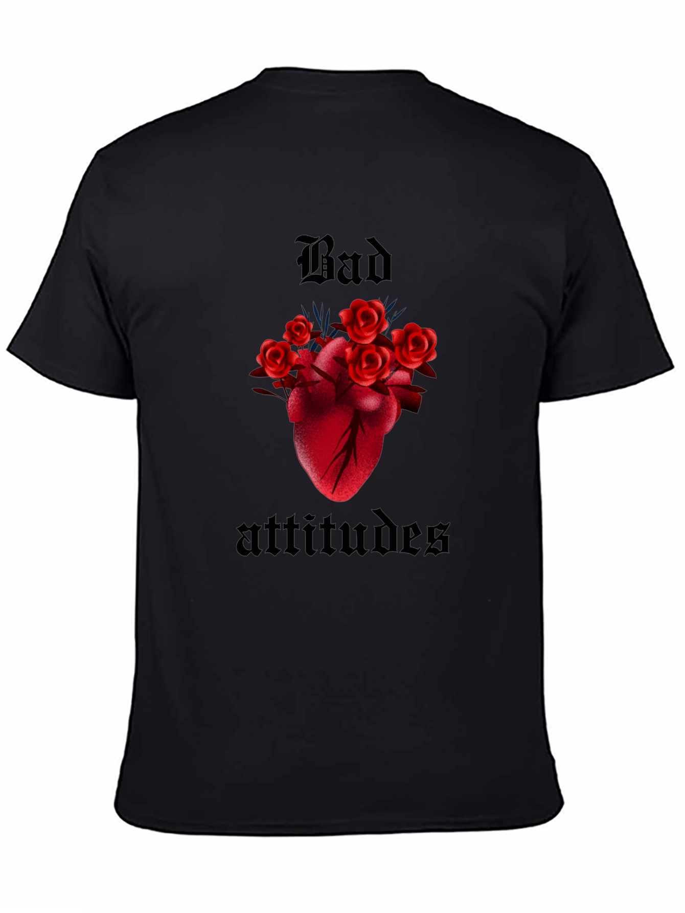Bad Attitudes Heart and Roses Graphic Tee