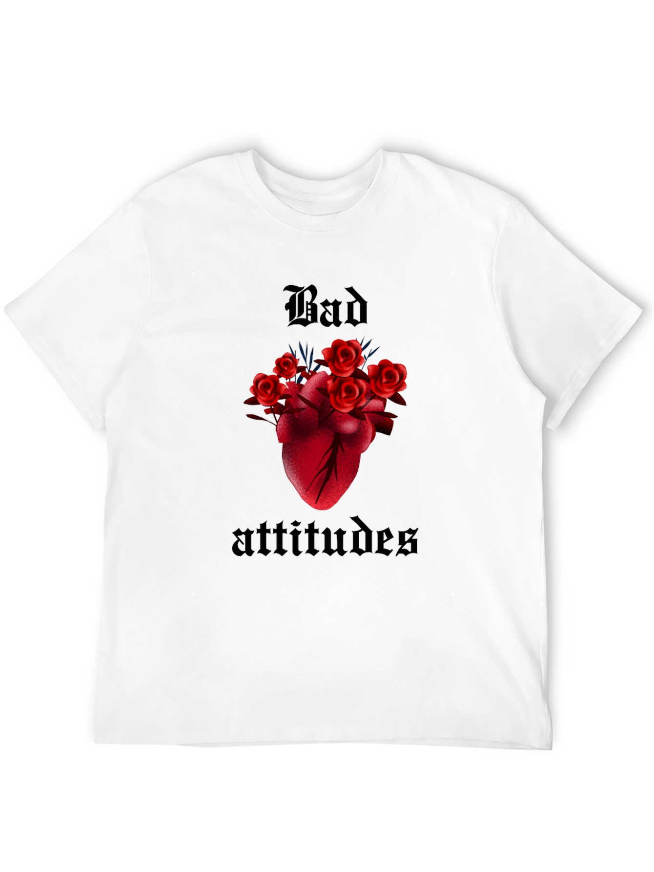 Bad Attitudes Heart and Roses Graphic Tee