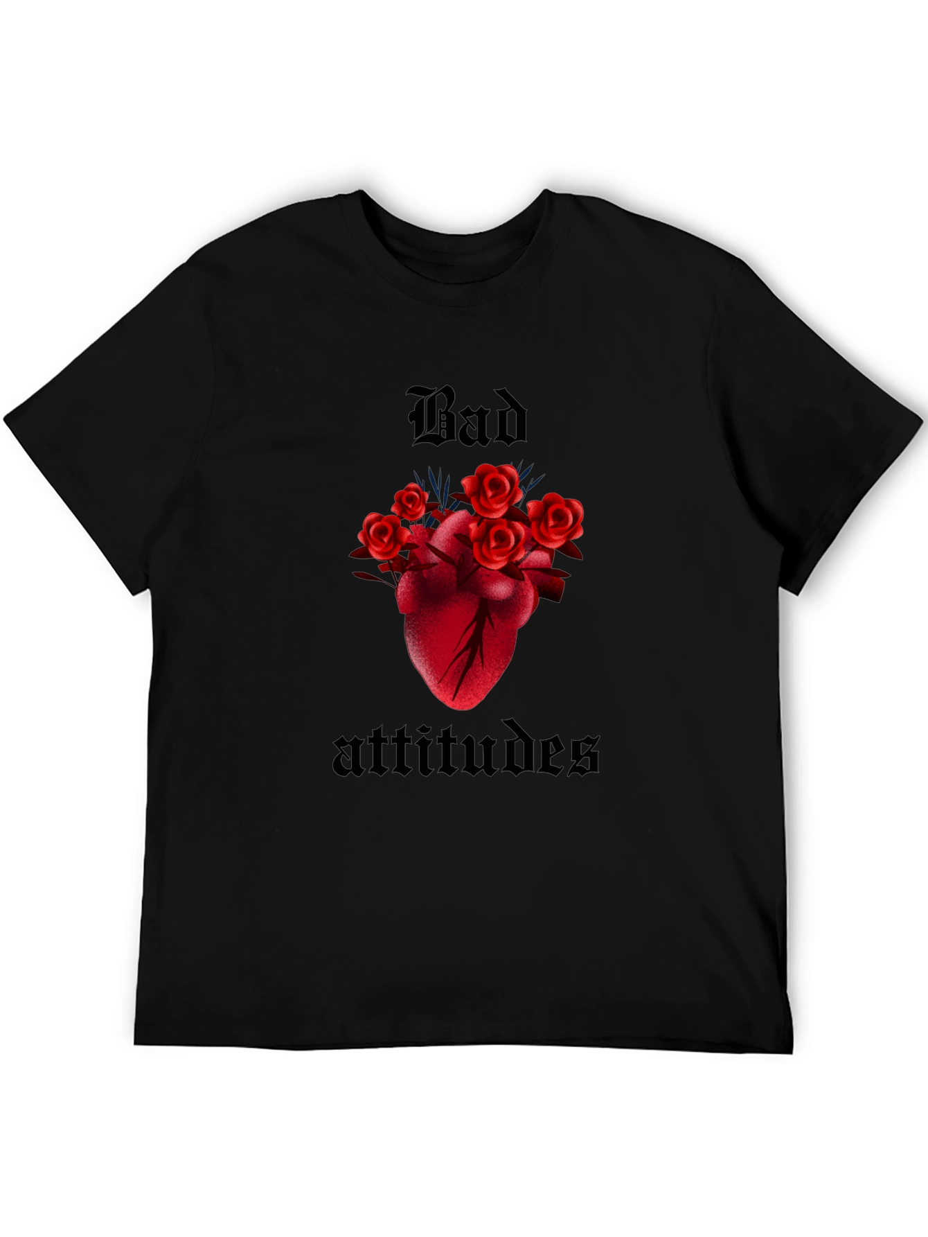 Bad Attitudes Heart and Roses Graphic Tee
