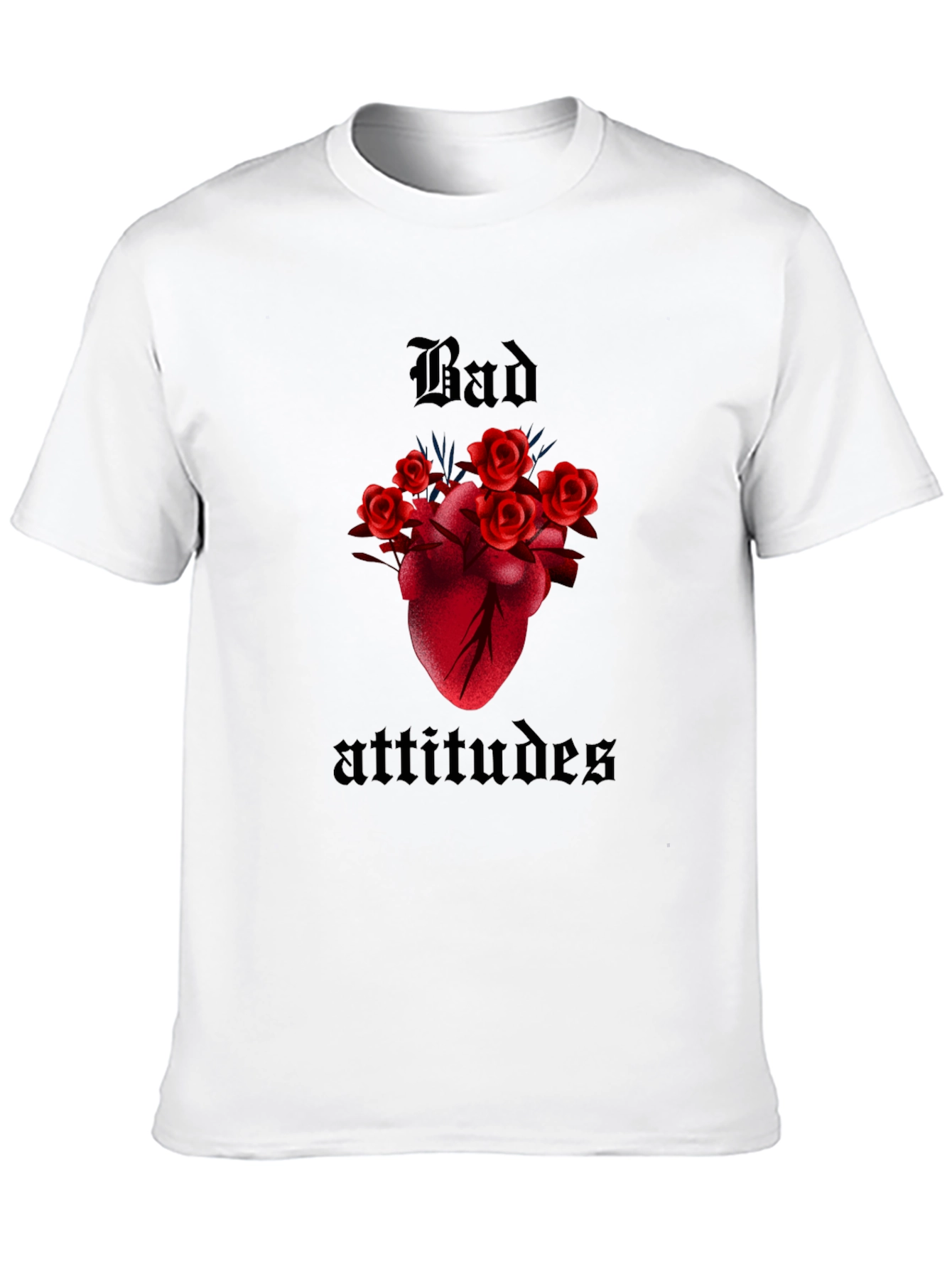 Bad Attitudes Heart and Roses Graphic Tee