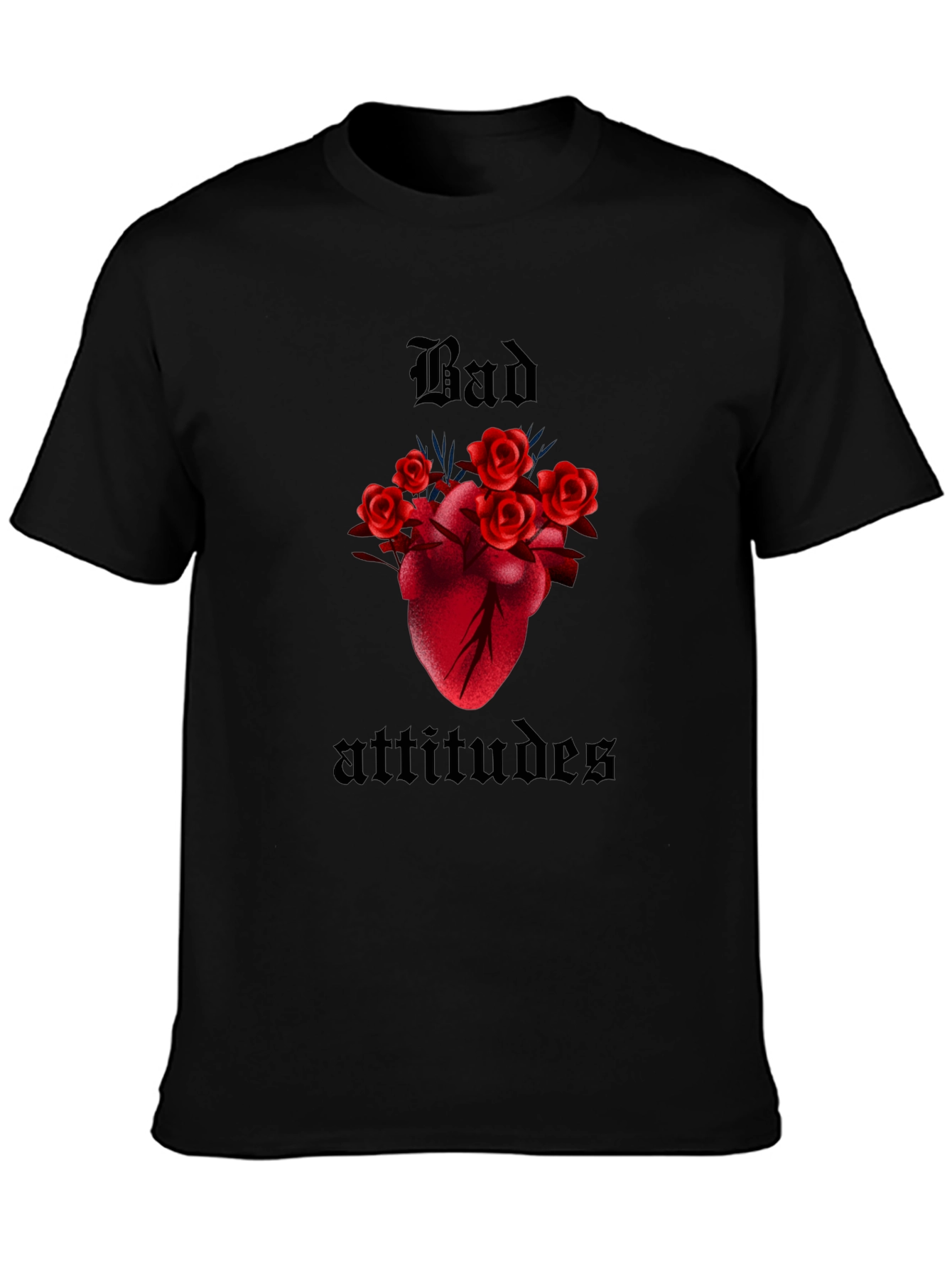 Bad Attitudes Heart and Roses Graphic Tee