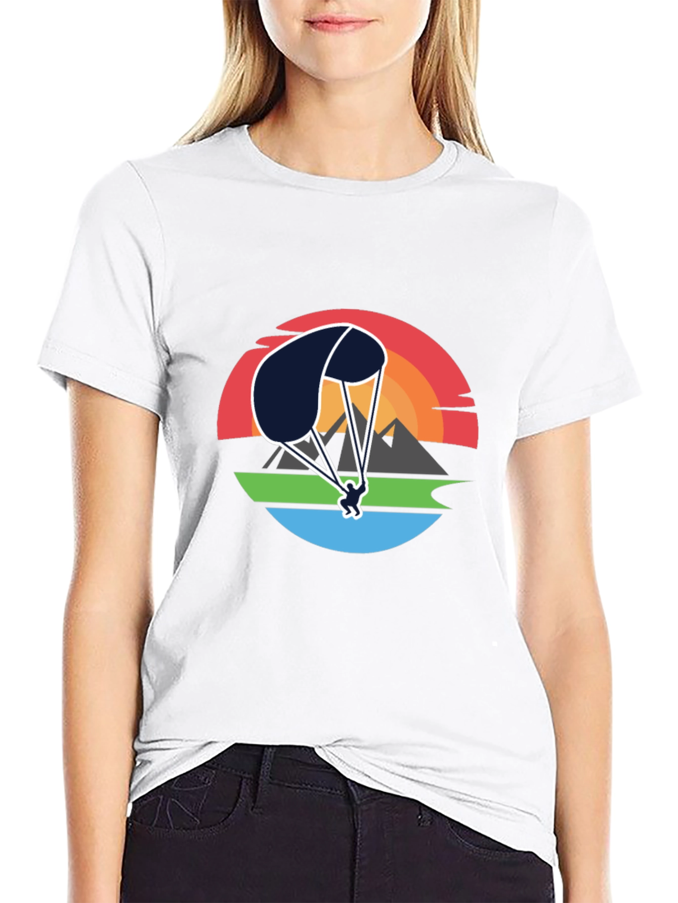 Paragliding Sunset Graphic Tee - Adventure Shirt
