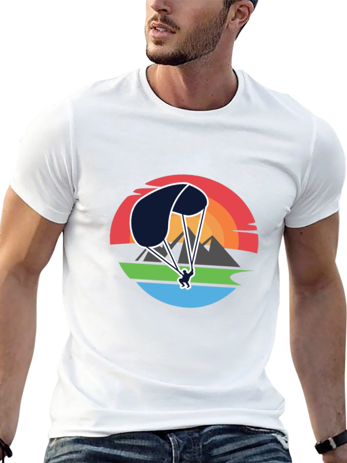 Paragliding Sunset Graphic Tee - Adventure Shirt