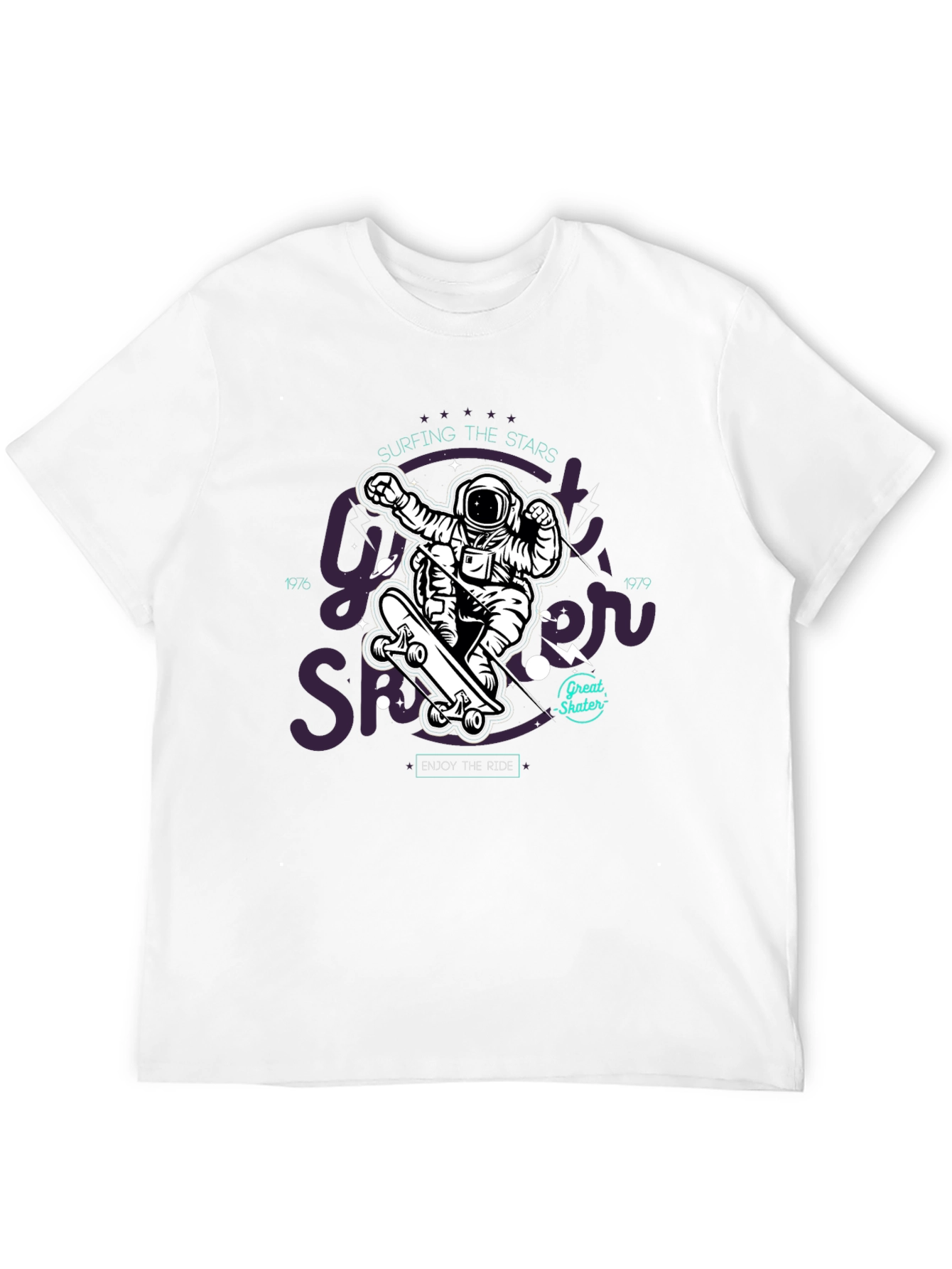 Astronaut Skater Black Graphic T-Shirt