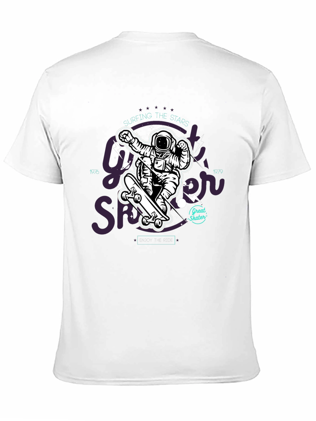 Astronaut Skater Black Graphic T-Shirt