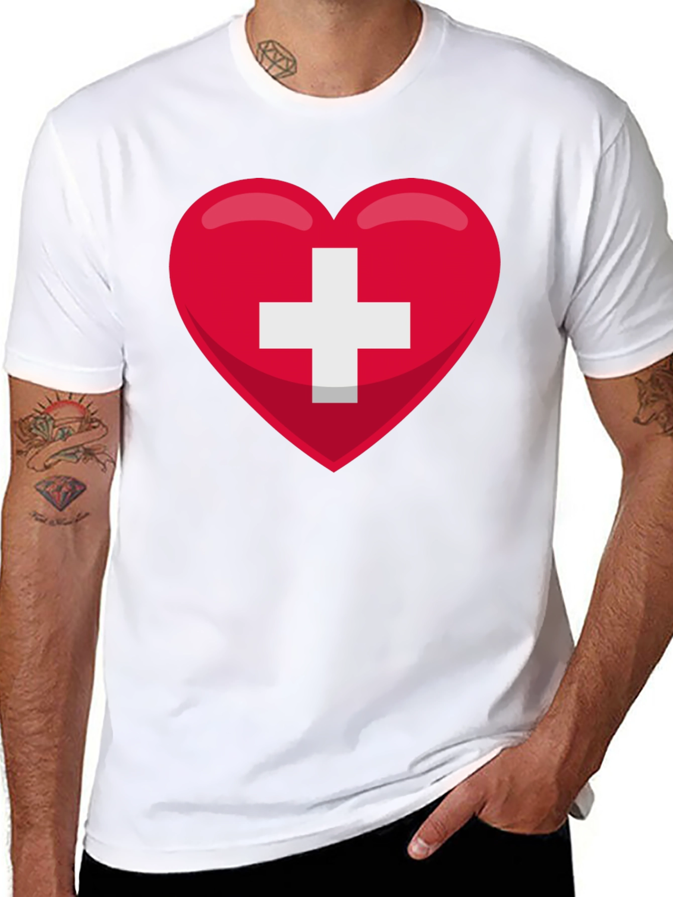 Swiss Heart Flag T-Shirt