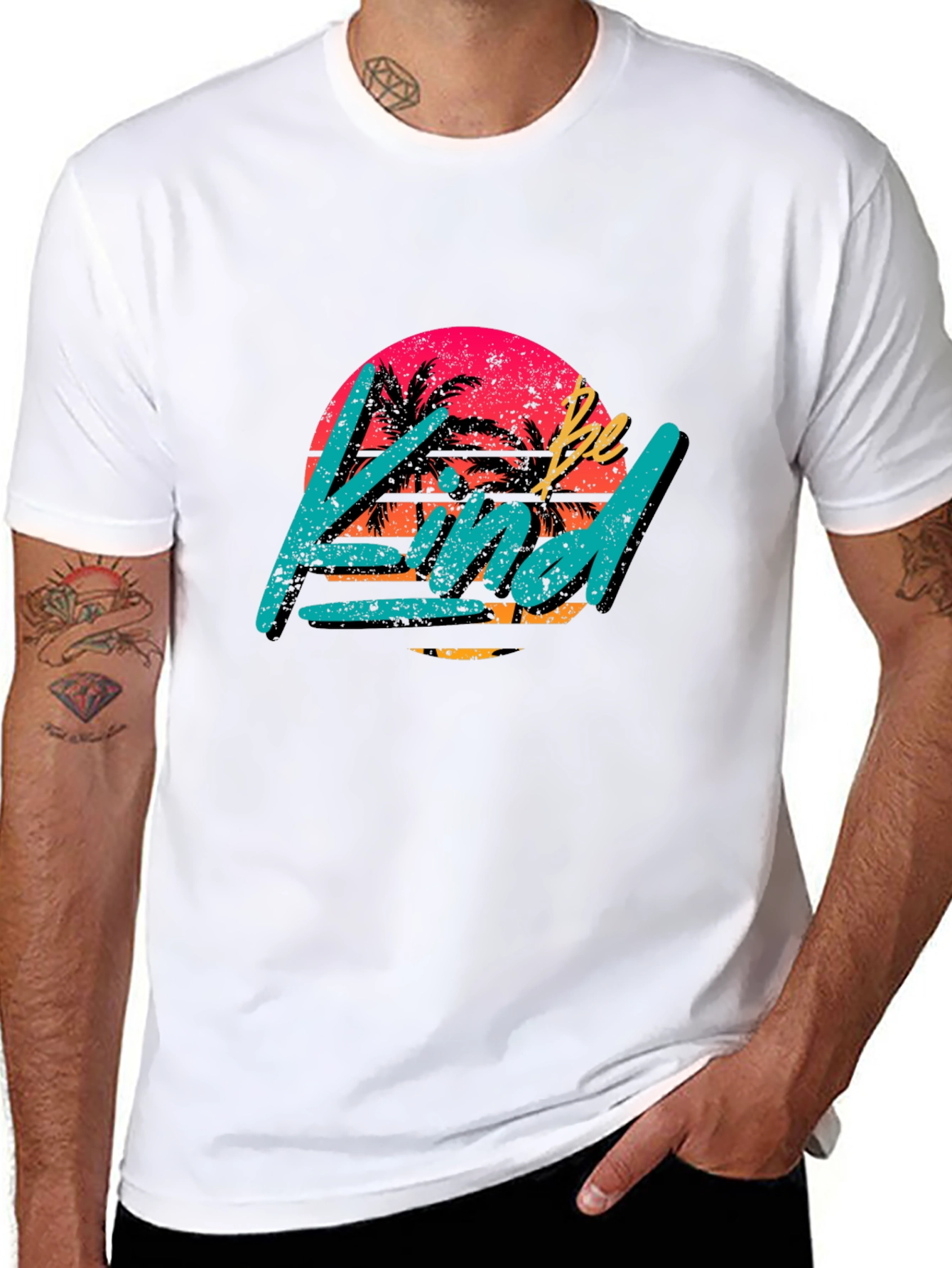 Be Kind Retro Graphic T-Shirt - Black