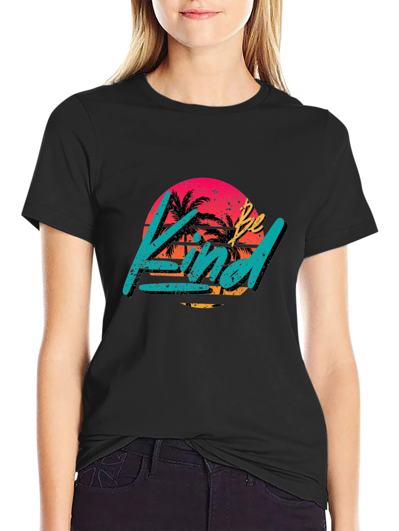 Be Kind Retro Graphic T-Shirt - Black